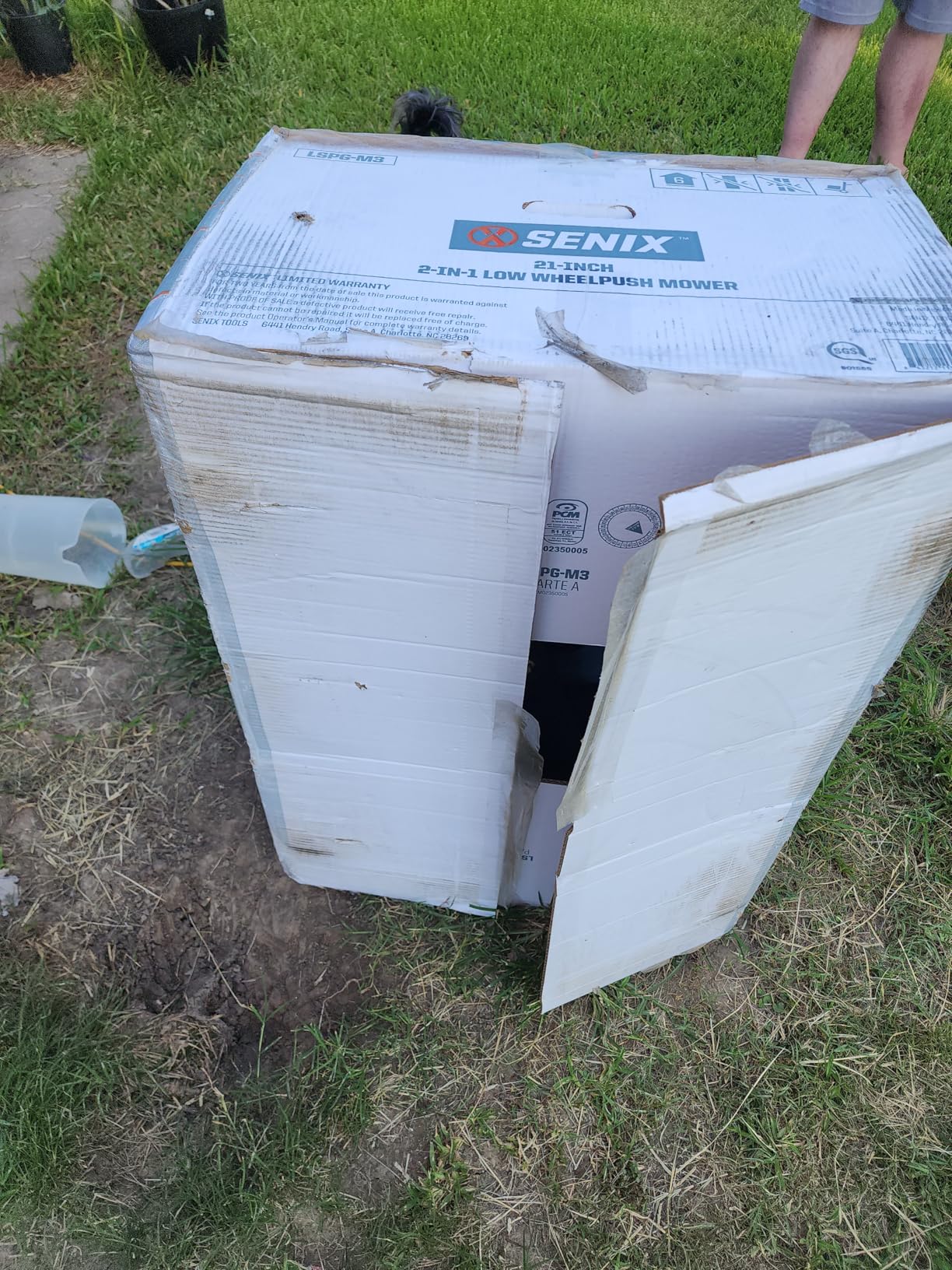 SENIX LSPG-M7 21'' Gas Push Lawn Mower, with 140 cc 4-Cycle Briggs & Stratton Engine, 3-in-1 Bagging, Mulching, and Side Discharge, 6-Position Dual Lever Height Adjustment, 16 Gallon Grass Bag - Customer Photo 1