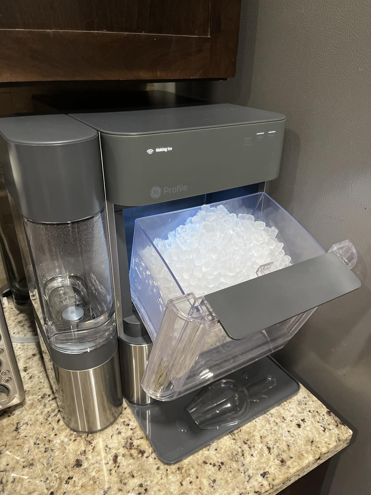 GE Profile Opal 2.0 XL with 1 Gallon Tank, Chewable Crunchable Countertop Nugget Ice Maker, Scoop included, 38 lbs in 24 hours, Pellet Ice Machine with WiFi & Smart Connected, Stainless Steel - Customer Photo 1