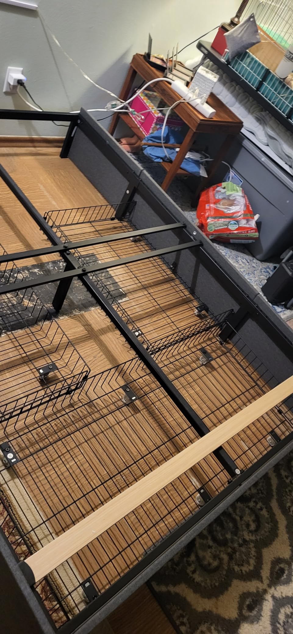 Allewie Full Size Platform Bed Frame with 3 Storage Drawers, Fabric Upholstered, Wooden Slats Support, No Box Spring Needed, Noise Free, Easy Assembly, Dark Grey - Customer Photo 2