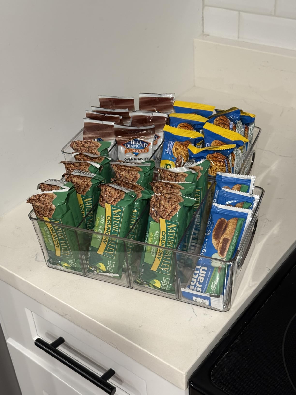 ClearSpace Plastic Pantry Organization and Storage Bins with Removable Dividers – Perfect Kitchen Organization or Kitchen Storage – Refrigerator Organizer Bins, Cabinet Organizers (2 Pack) - Customer Photo 1