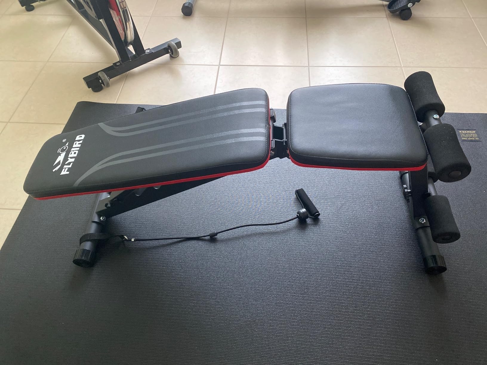 FLYBIRD Foldable Weight Bench with Resistance Bands, 8 Backrests Fast Adjustable FID for Home Gym Full Body Workout, Easy to Storage for Small Apartment - Customer Photo 2