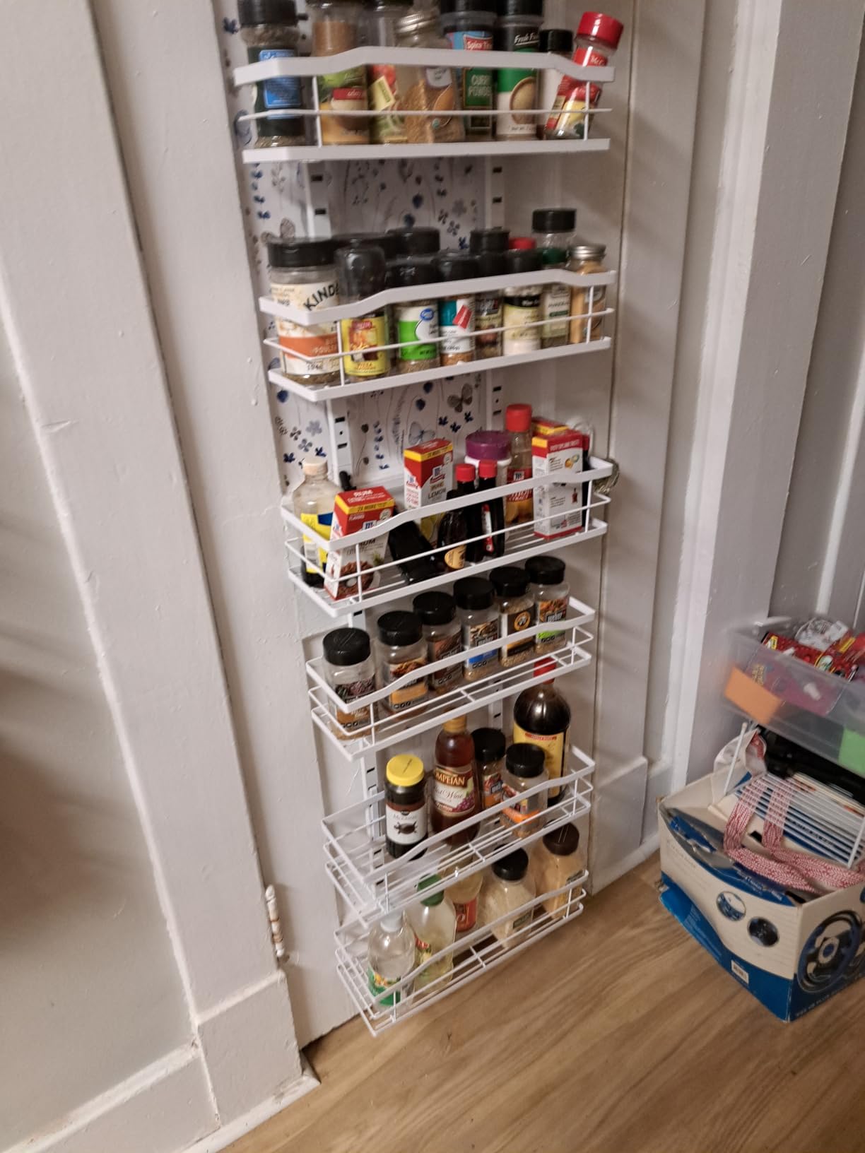 Moforoco White 9-Tier Over The Door Pantry Organizer, Pantry Organization And Storage, Metal Hanging Spice Rack Shelves Door, Home & Kitchen Essentials, Laundry Room Bathroom Organization - Customer Photo 1