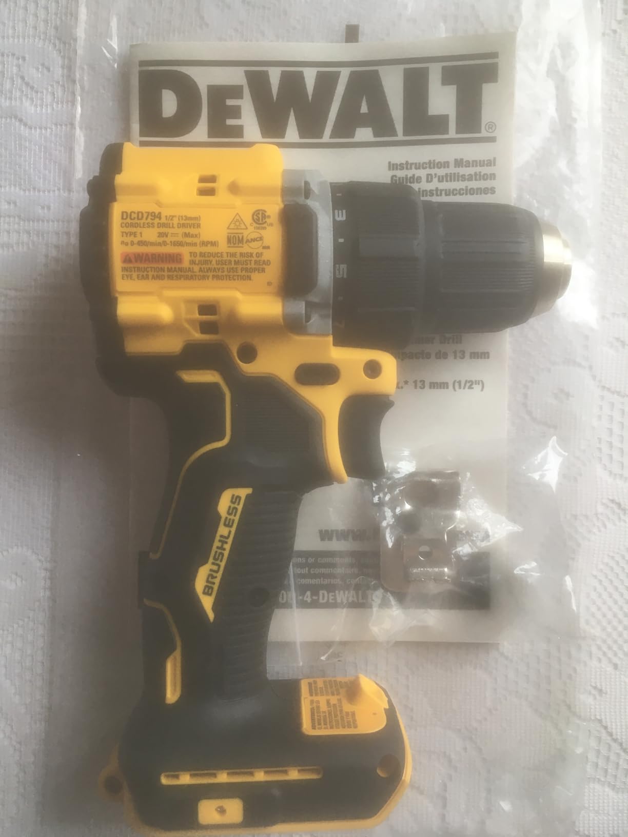 Dewalt DCD794B 20V MAX ATOMIC COMPACT SERIES Brushless Lithium-Ion 1/2 in. Cordless Drill Driver (Tool Only) - Customer Photo 1