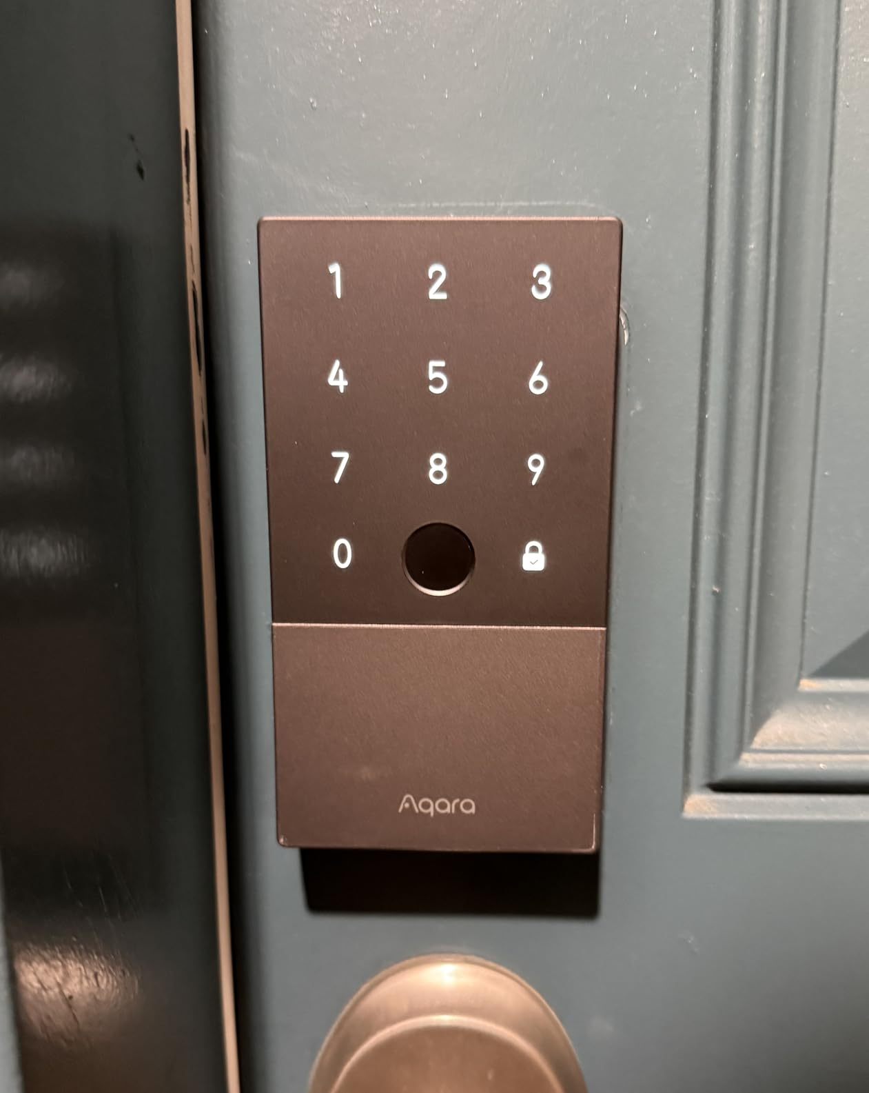 Aqara Smart Lock U100, Fingerprint Keyless Entry Door Lock with Apple Home Key, Touchscreen Keypad, Bluetooth Electronic Deadbolt, IP65 Weatherproof, Supports Apple HomeKit, Alexa, Google, IFTTT, Gray - Customer Photo 1