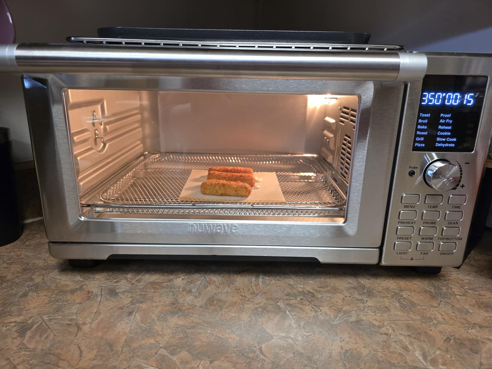 Nuwave Bravo Air Fryer Toaster Smart Oven, 10-in-1 Countertop Convection, 1800 Watts, 21-Qt Capacity, 50°-450°F Temp Controls, Top and Bottom Heater Adjustments 0%-100%, PFAS Free, Stainless Steel - Customer Photo 1