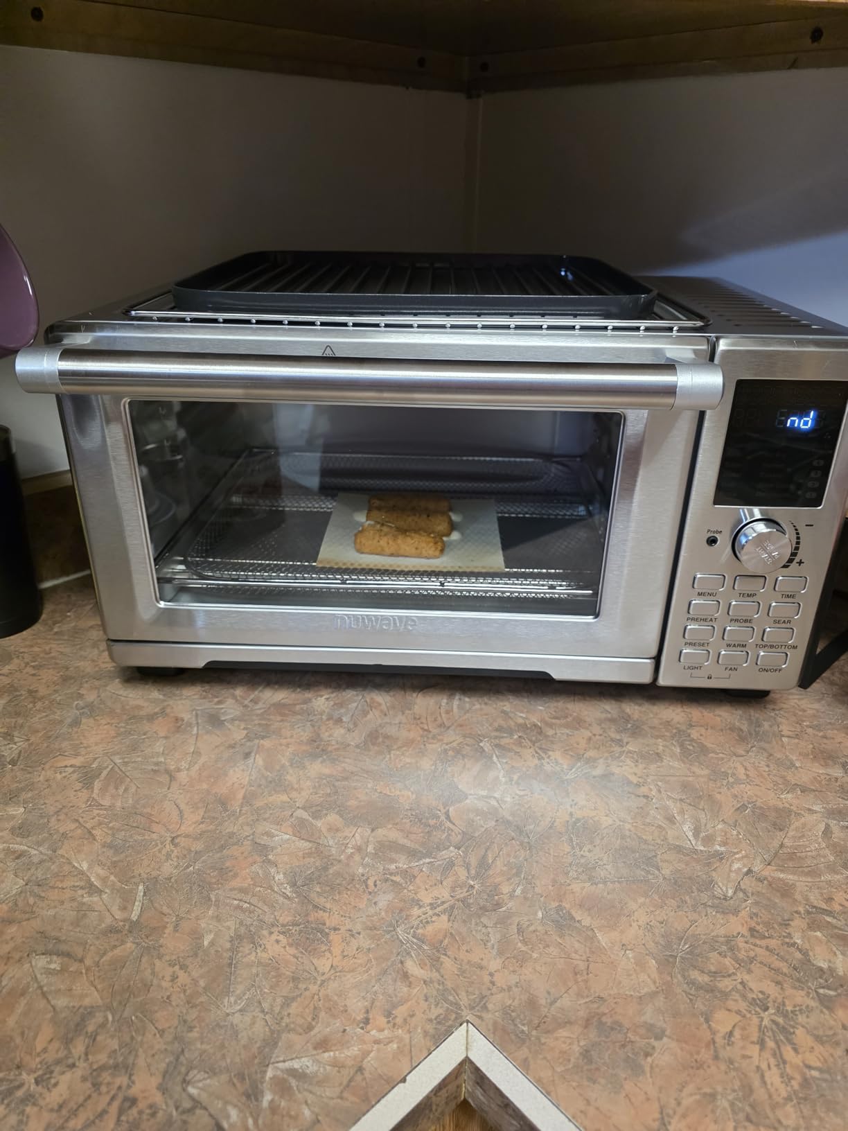 Nuwave Bravo Air Fryer Toaster Smart Oven, 10-in-1 Countertop Convection, 1800 Watts, 21-Qt Capacity, 50°-450°F Temp Controls, Top and Bottom Heater Adjustments 0%-100%, PFAS Free, Stainless Steel - Customer Photo 2