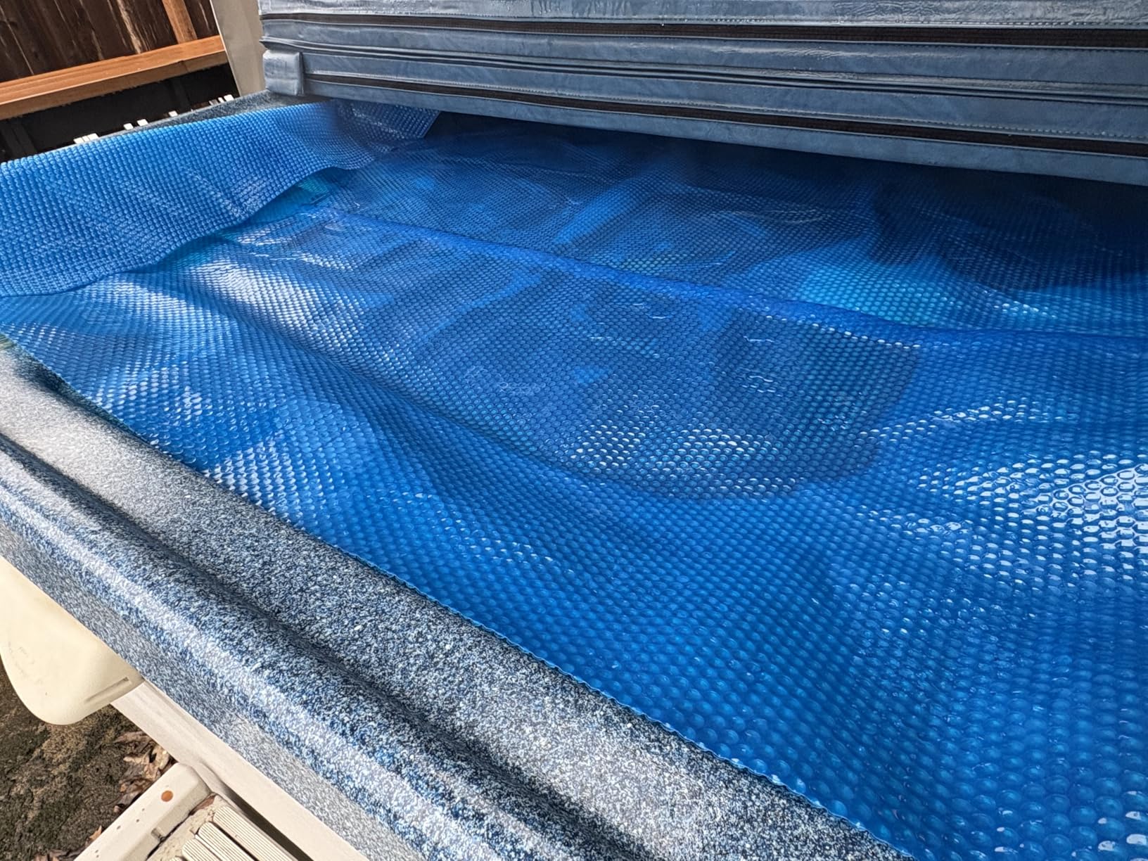 BigXwell Solar Pool Cover, Blue 16-mil 16 x 32 Foot Rectangle for In-Ground Pools, 1600 Series Heavy-Duty Insulating Pool Heater Covers - Customer Photo 4