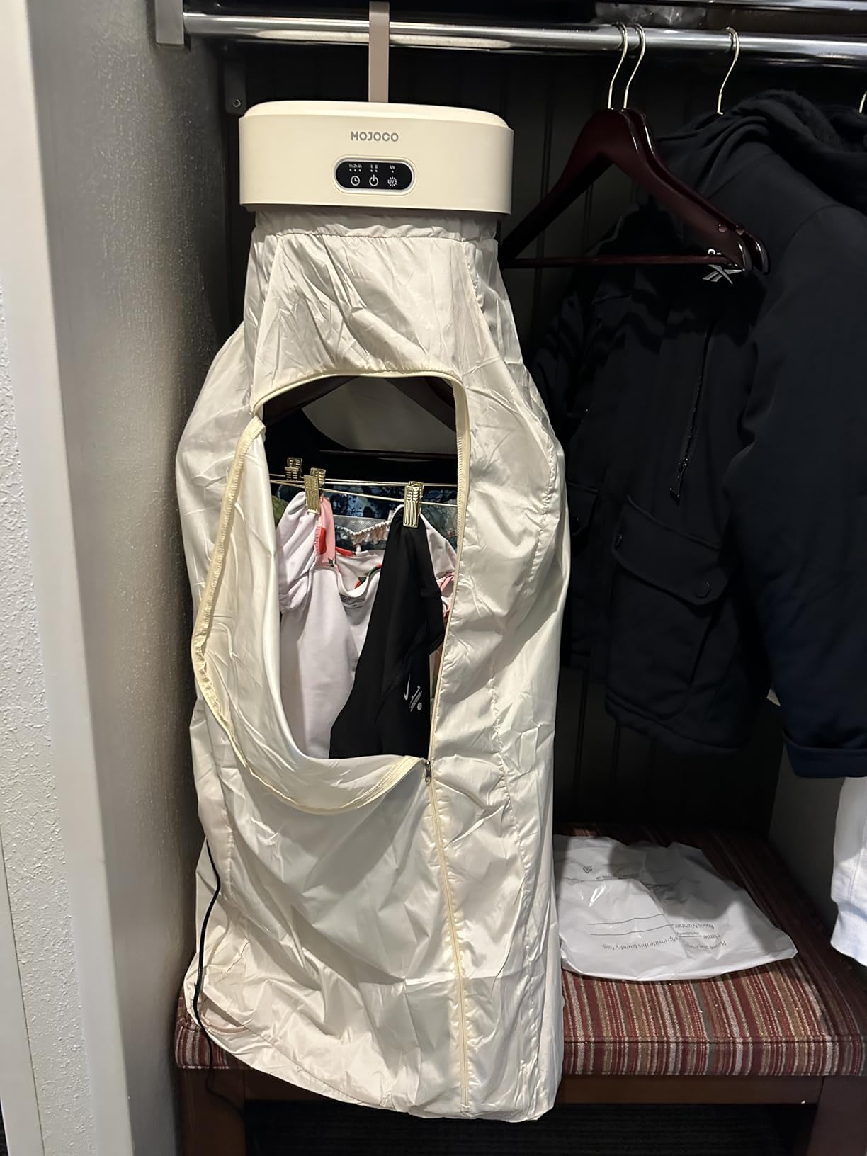 MOJOCO Portable Clothes Dryer - Mini/Compact Dryer for Apartment, RV, Travel - Small Quiet Fast-Drying Machine with Adjustable Timer & Hassle-Free Setup Customer Review MOJOCO Portable Clothes Dryer - Mini/Compact Dryer for Apartment, RV, Travel - Small Quiet Fast-Drying Machine with Adjustable Timer & Hassle-Free Setup - Customer Photo 2