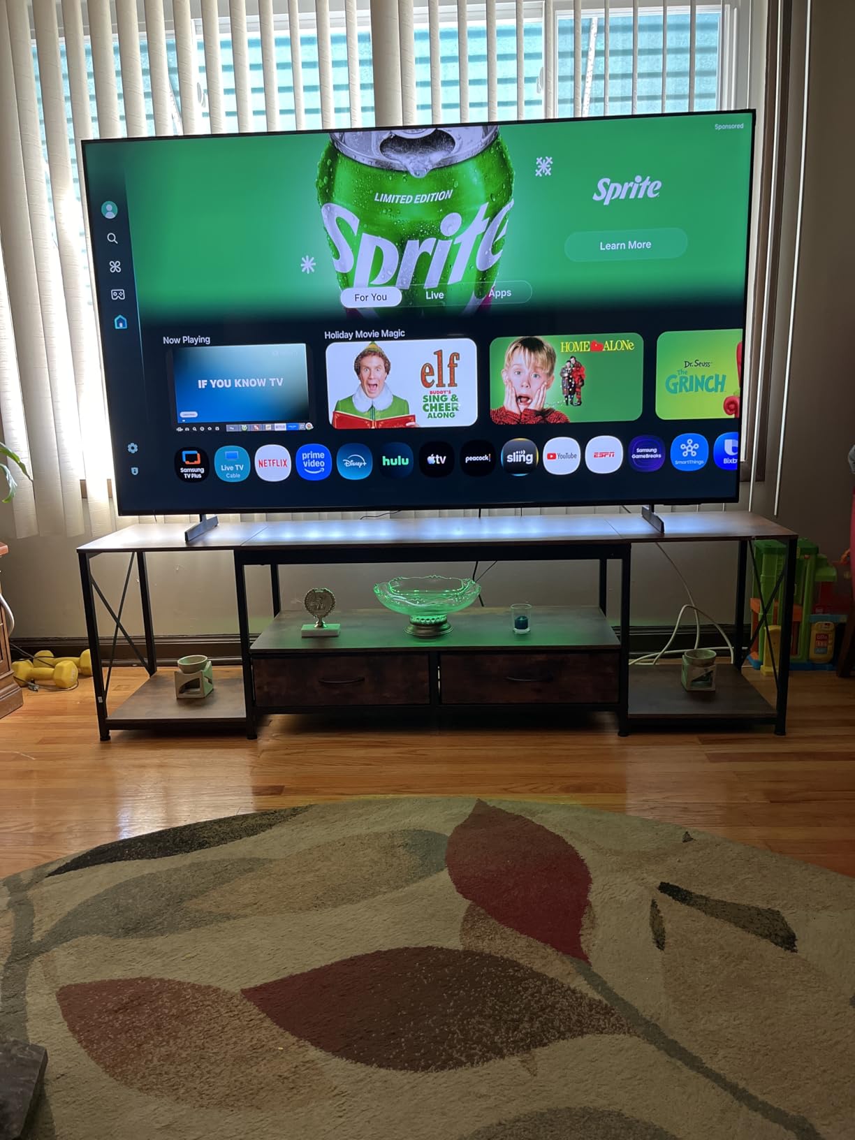 GYIIYUO TV Stand with Fabric Drawers for 65 70 75 Inches TV - Entertainment Center and Industrial TV Console Table with Open Storage Shelves for Living Room, Bedroom - 63