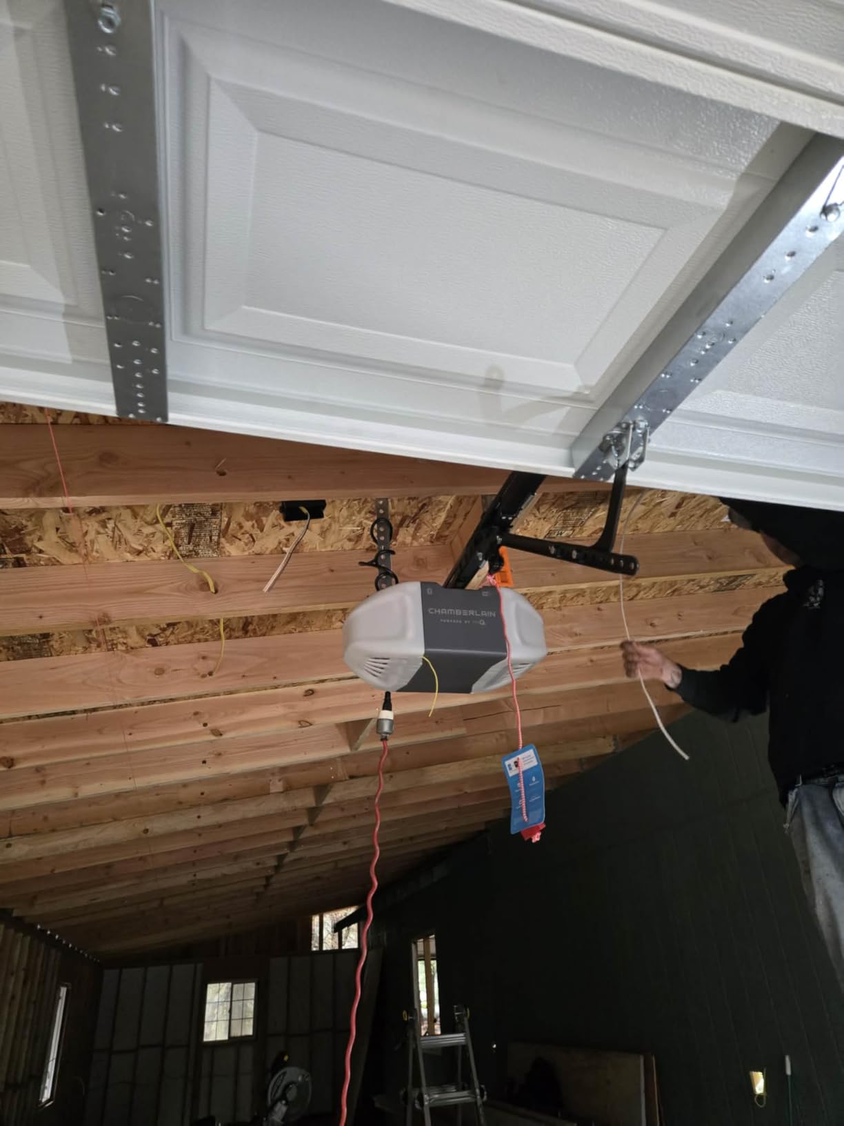 CHAMBERLAIN B2401 Smart Quiet Belt Drive Garage Door Opener, Gray - Customer Photo 3