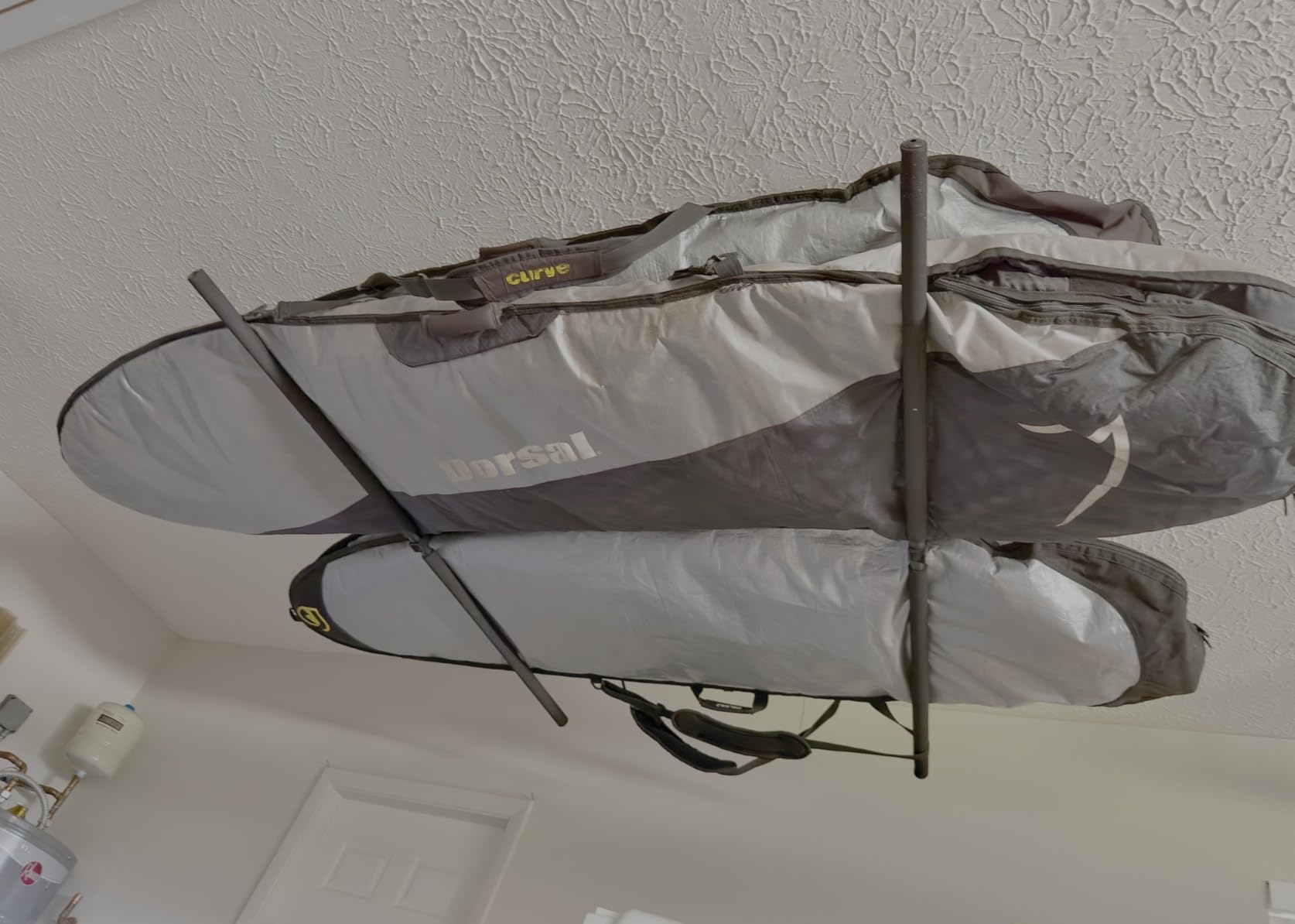 GoSports Kayak Rack for Garage Ceiling Mount - Adjustable Storage Hangers for 2 Kayaks, SUPs, or Surfboards - Customer Photo 1