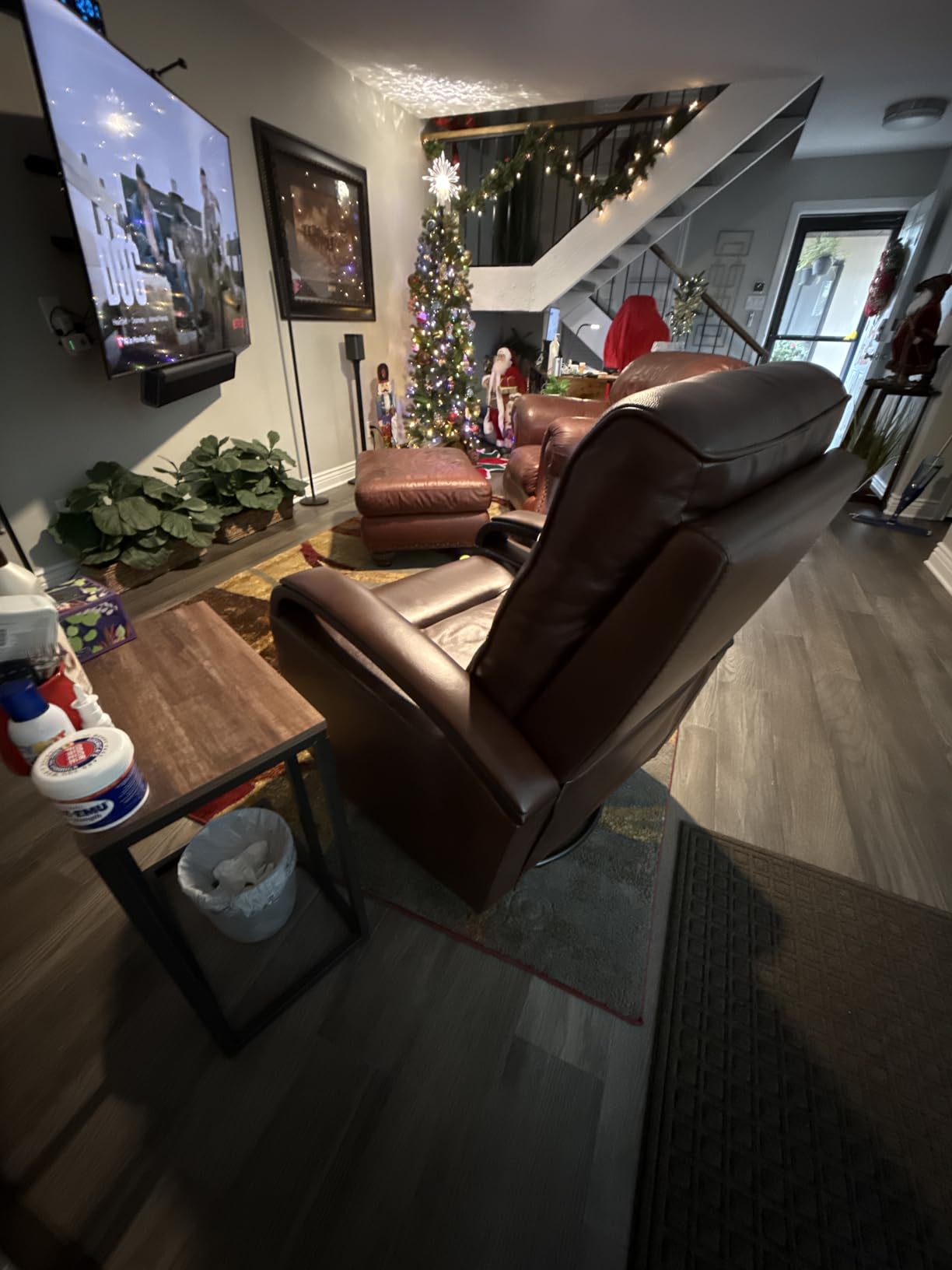 CHITA Genuine Leather Power Swivel Glider Rocker Recliner, FSC Certified Mid Century Modern Recliner Chair for Adults, Adjustable Power Headrest, for Nursery and Living Room, Haze - Customer Photo 1