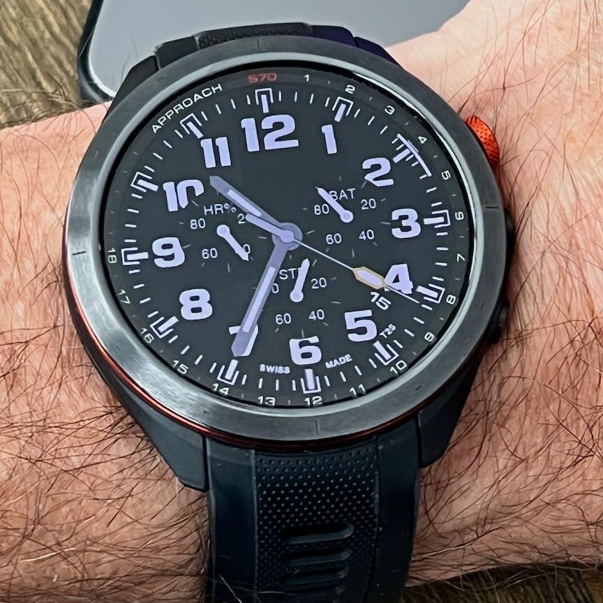 Garmin Approach S70 (Black, 47mm) Golf GPS Watch | Premium Smartwatch with AMOLED Display, Virtual Caddie & PlaysLike Distance | Bundle with PlayBetter Screen Protectors & Portable Charger - Customer Photo 1