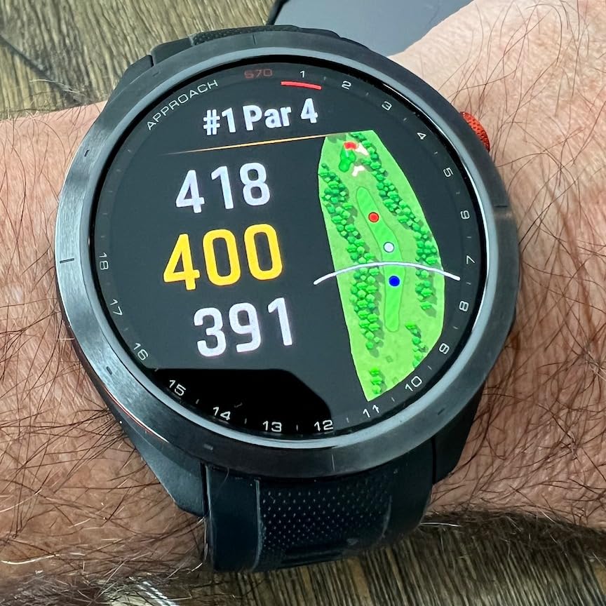 Garmin Approach S70 (Black, 47mm) Golf GPS Watch | Premium Smartwatch with AMOLED Display, Virtual Caddie & PlaysLike Distance | Bundle with PlayBetter Screen Protectors & Portable Charger - Customer Photo 2