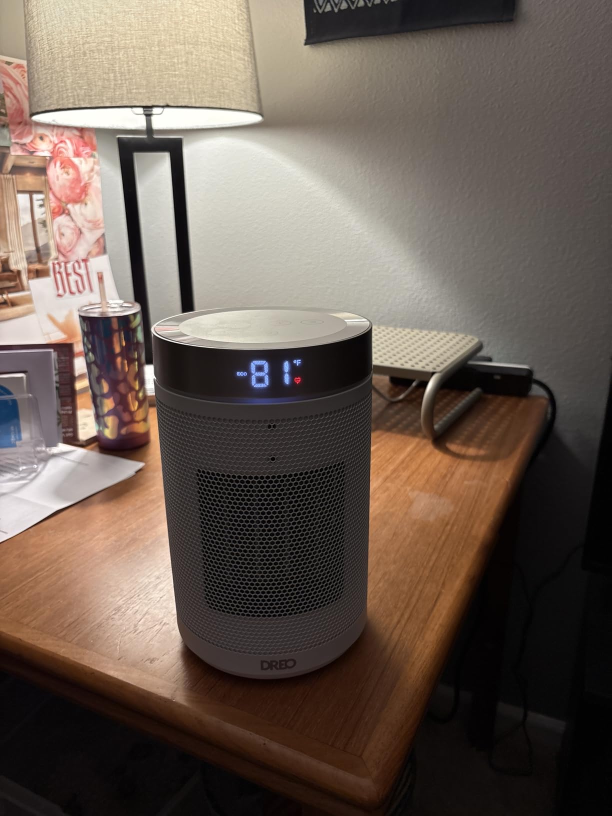 DREO Space Heater, Portable Electric Heaters for Indoor Use with Thermostat and Remote, 2024 Upgraded, Digital Display, 12H Timer, 5 Mode, 1500W PTC Ceramic Fast Safety Heat for Office Bedroom Home customer photo 2