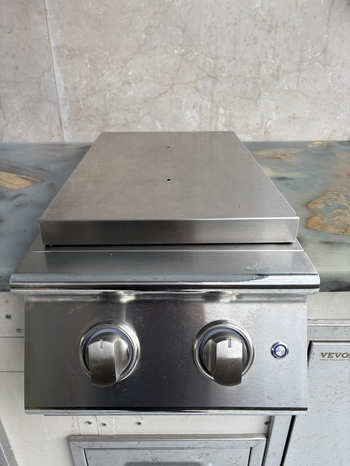 Livory Double Grilling Side Burners for Outdoor Kitchen, 2 * 15,000BTU Liquid Propane Burners, Duty Heavy 304 Stainless Steel, Built-in Side Burner for BBQ Island Grill, with Natural Gas Kit - Customer Photo 1