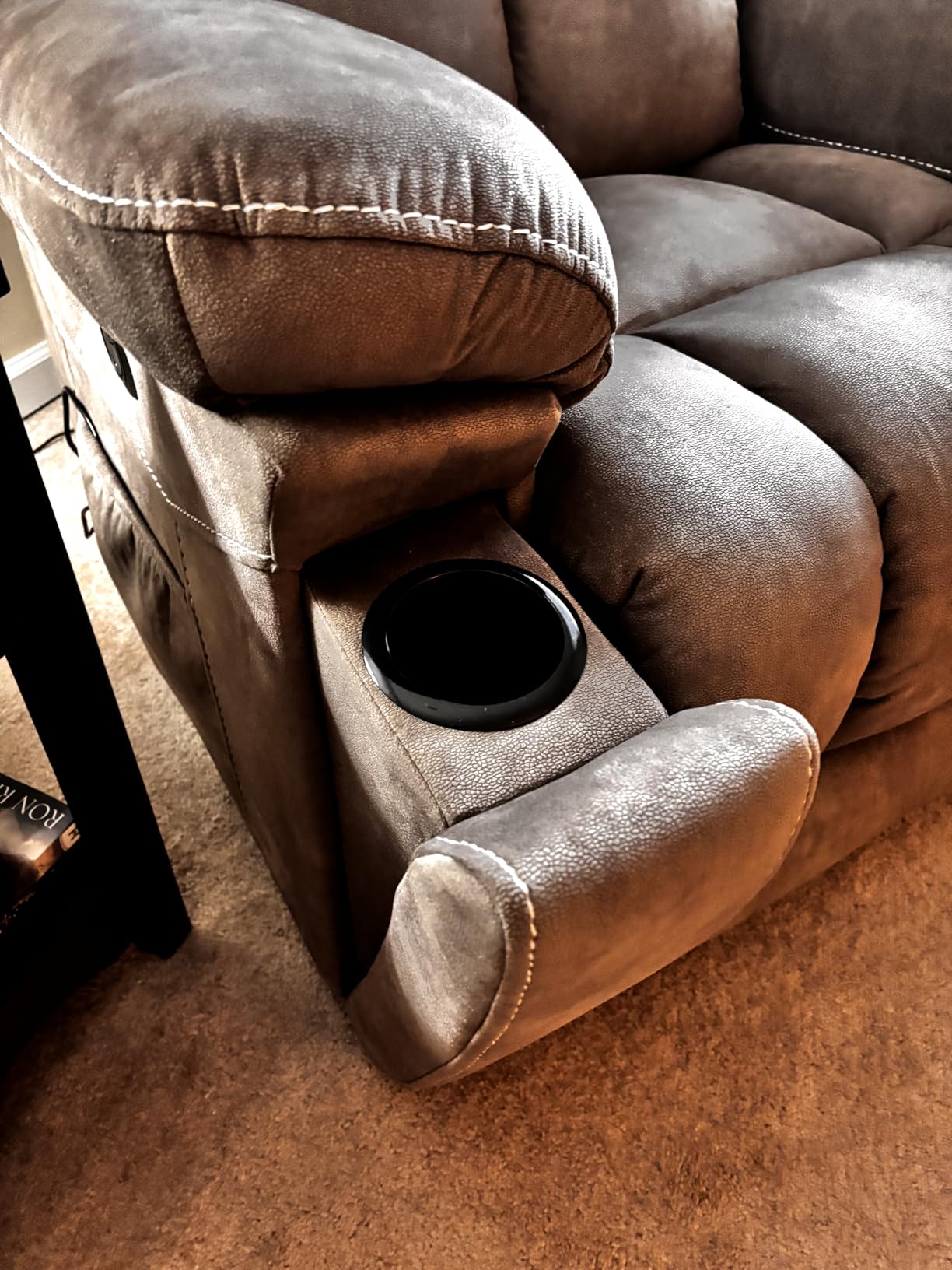 CANMOV Large Power Lift Recliner Chairs with Massage and Heat for Elderly Big People, Heavy Duty Motion Reclining Mechanism-Anti Skid Fabric Recliner Chair with 2 Concealed Cup Holders,Dark Gray - Customer Photo 2