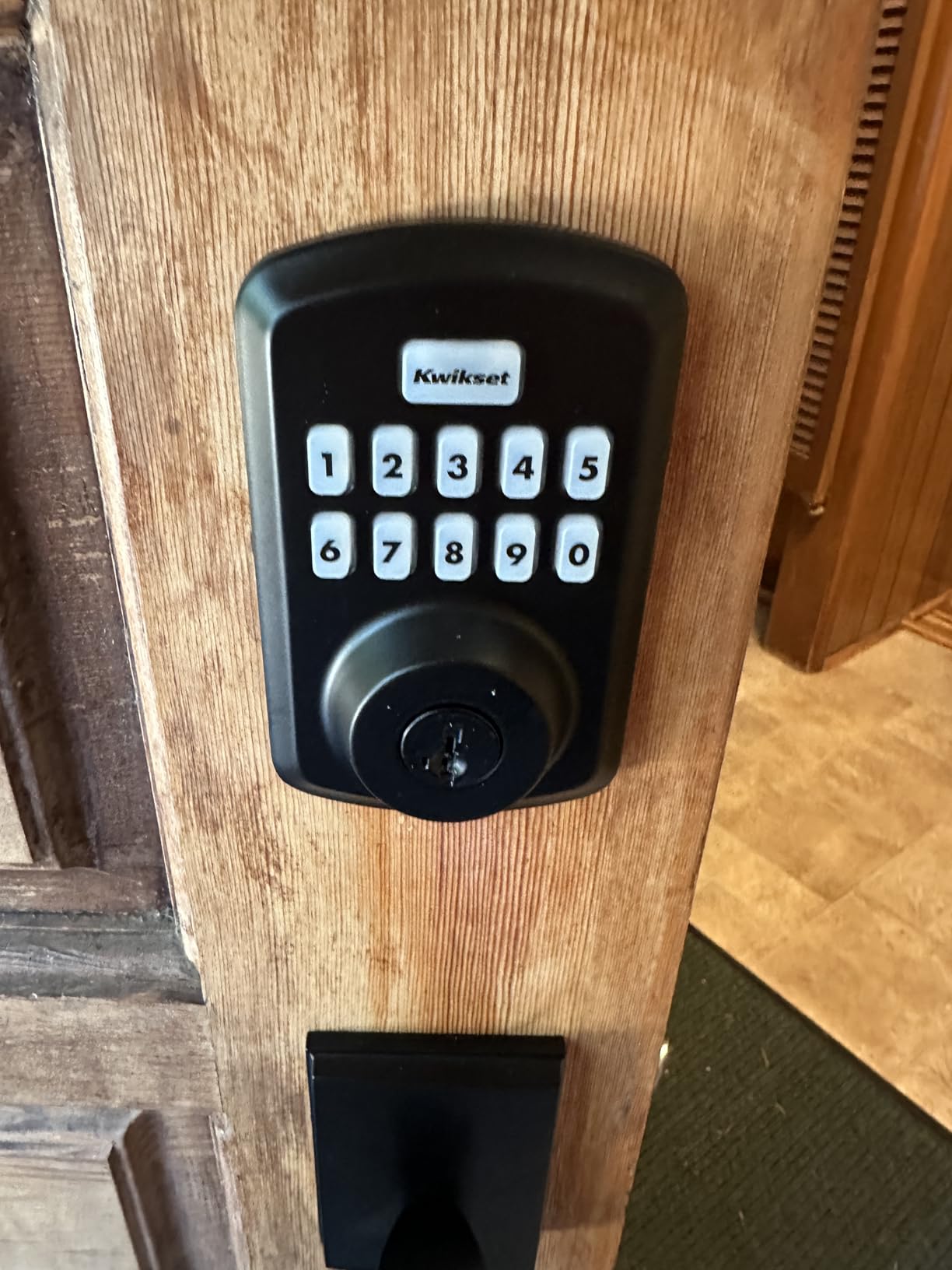 Kwikset Powerbolt 250 10-Button Keypad Satin Nickel Transitional Electronic Deadbolt Door Lock, Featuring Convenient Keyless Entry, Customizable User Codes, and Auto-Locking - Customer Photo 1