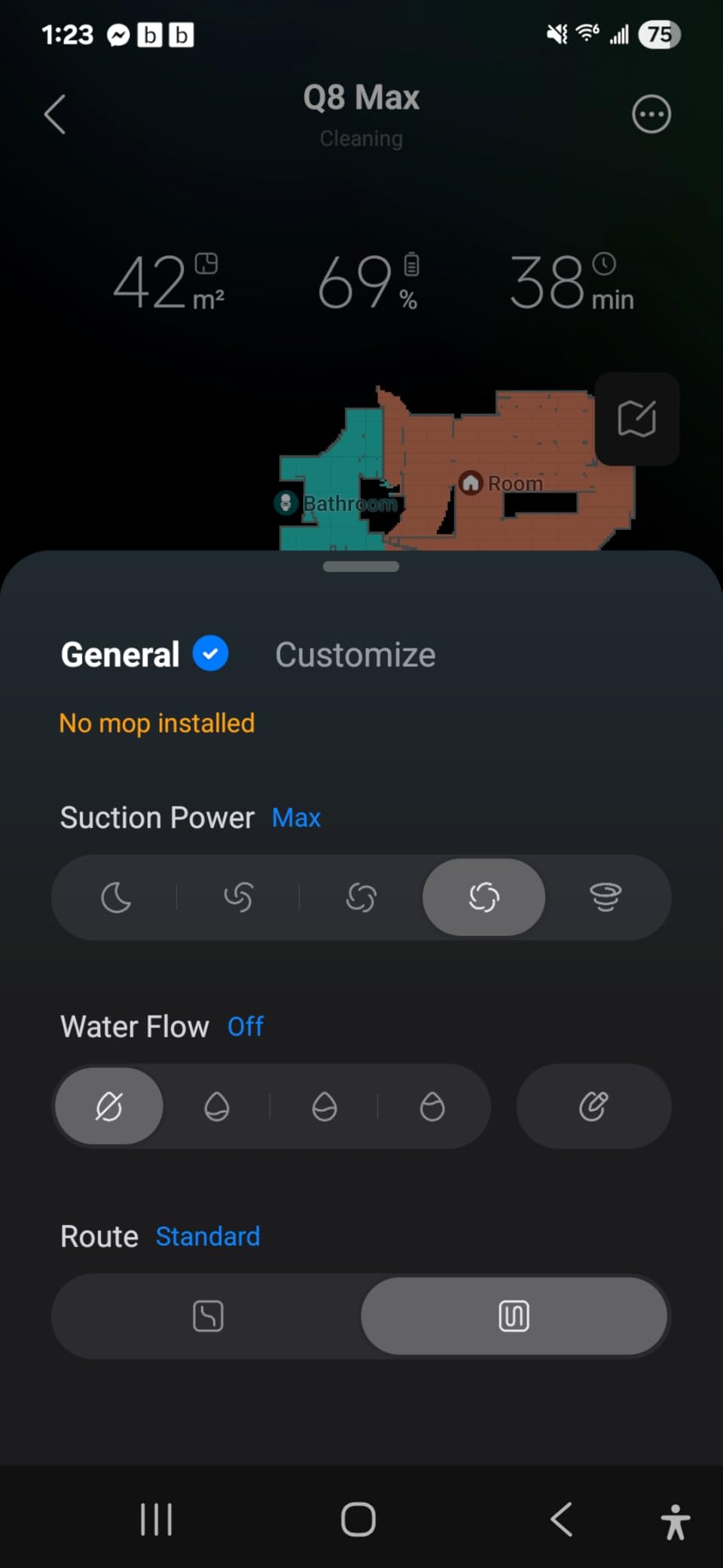 roborock Q8 Max Robot Vacuum and Mop Cleaner, DuoRoller Brush, 5500Pa Strong Suction, Lidar Navigation, Obstacle Avoidance, Multi-Level Mapping, Perfect for Pet Hair - Customer Photo 3