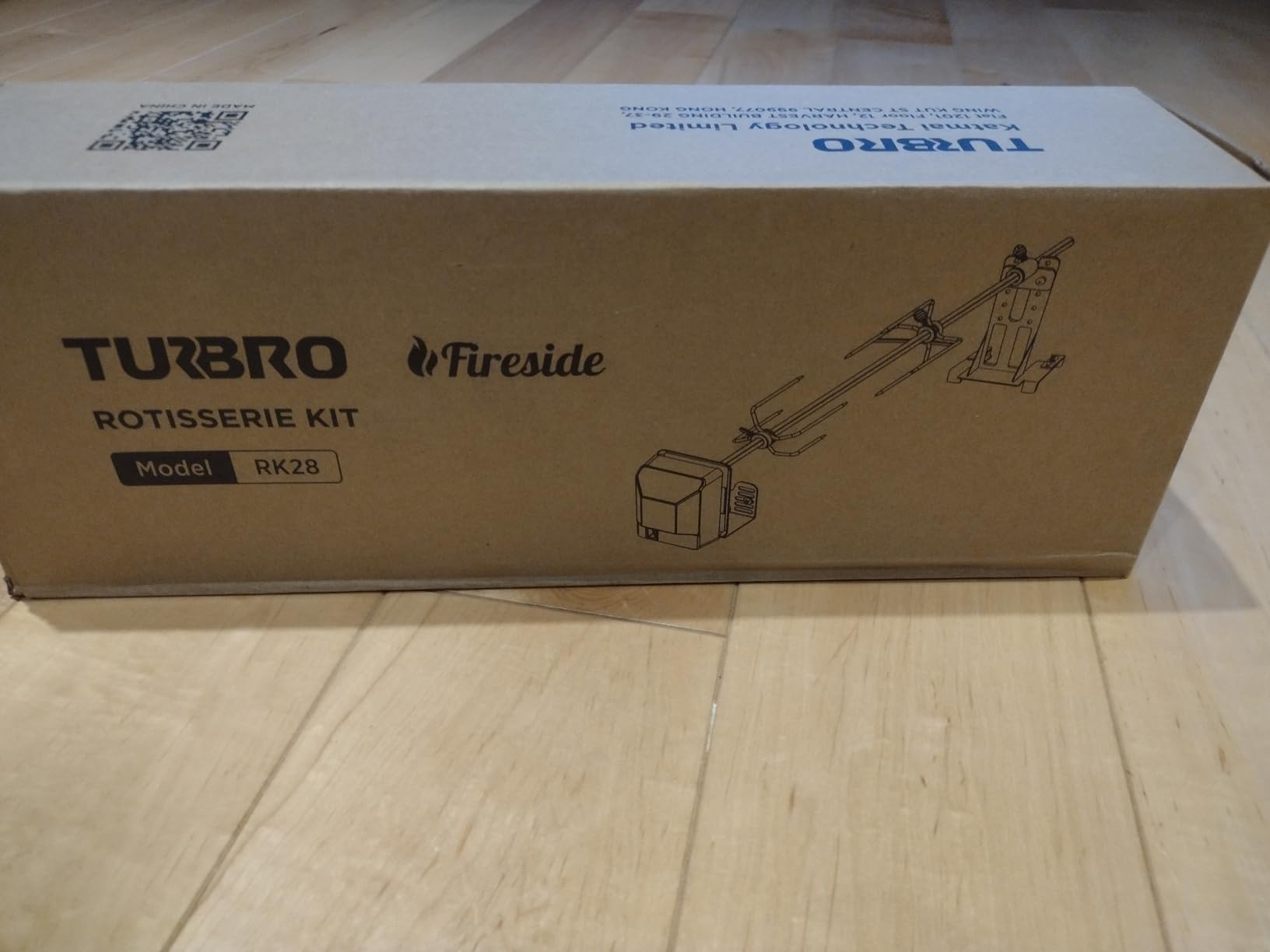TURBRO Stainless Steel Rotisserie Kit for Gas Grills with A Cookbox up to 39'' - Includes 4W Electric Motor, 34'' - 45'' × 5/16