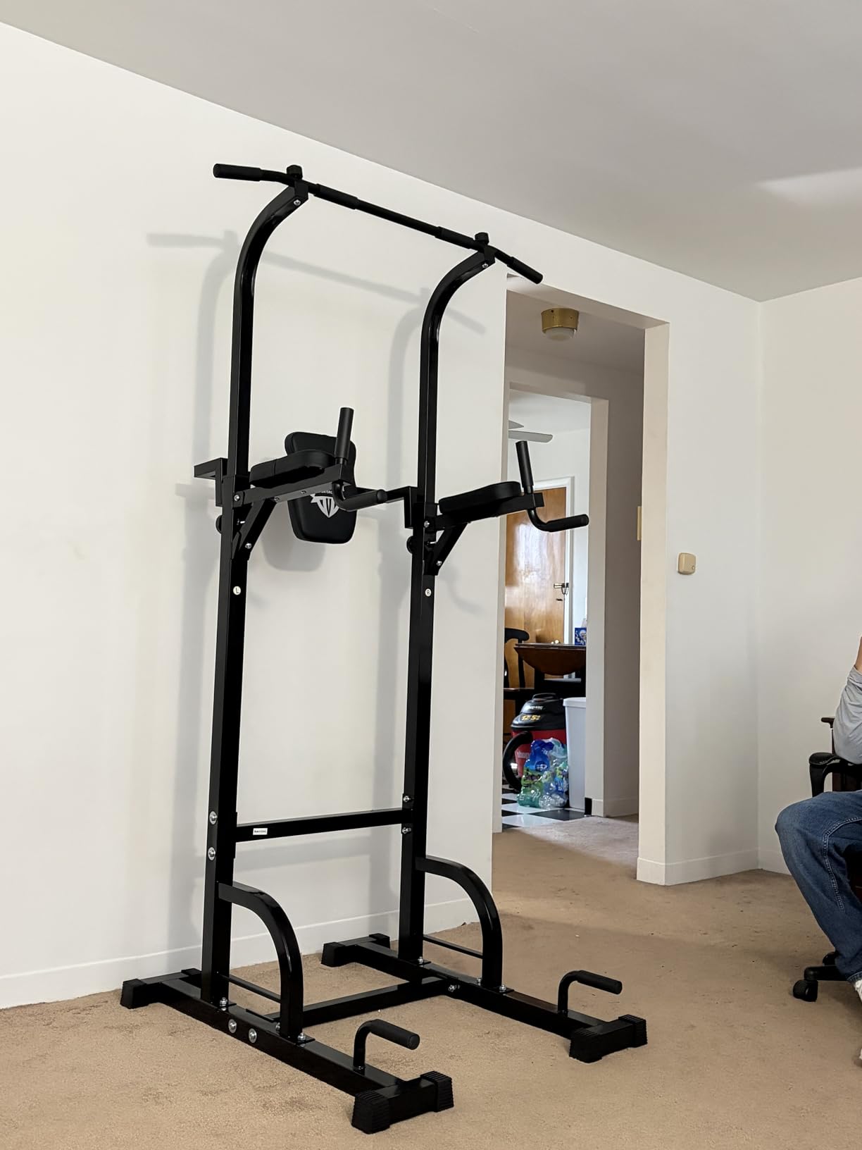 Sportsroyals Power Tower Pull Up Bar Station, 450LBS Stable Pull Up Dip Station for Home Gym Strength Training Equipment - Customer Photo 2