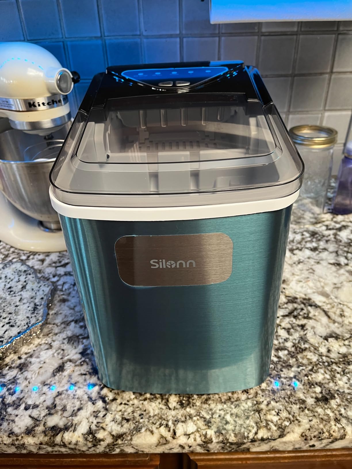 Nugget Ice Maker Countertop, Silonn Chewable Pellet Ice Machine with Self-Cleanin Function, 33lbs/24H Portable Ice Makers for Home Kitchen Officce, Black - Customer Photo 2