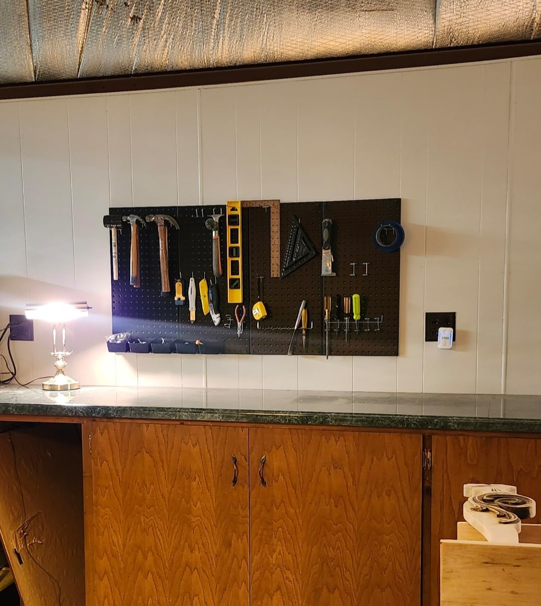 Ultrawall 4 Pcs Metal Pegboard Wall Panels, Peg Boards for Garage Tool Storage - Customer Photo 2