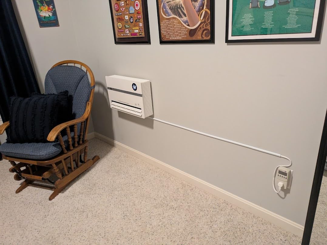 Dreo Smart Wall Heater, Electric Space Heater for Bedroom 1500W, 120° Vertical Oscillation, Adjustable Thermostat, Remote Control, 24H Timer, Easy-Mount Heater for Indoor Use, Works with Alexa, WH719S - Customer Photo 1