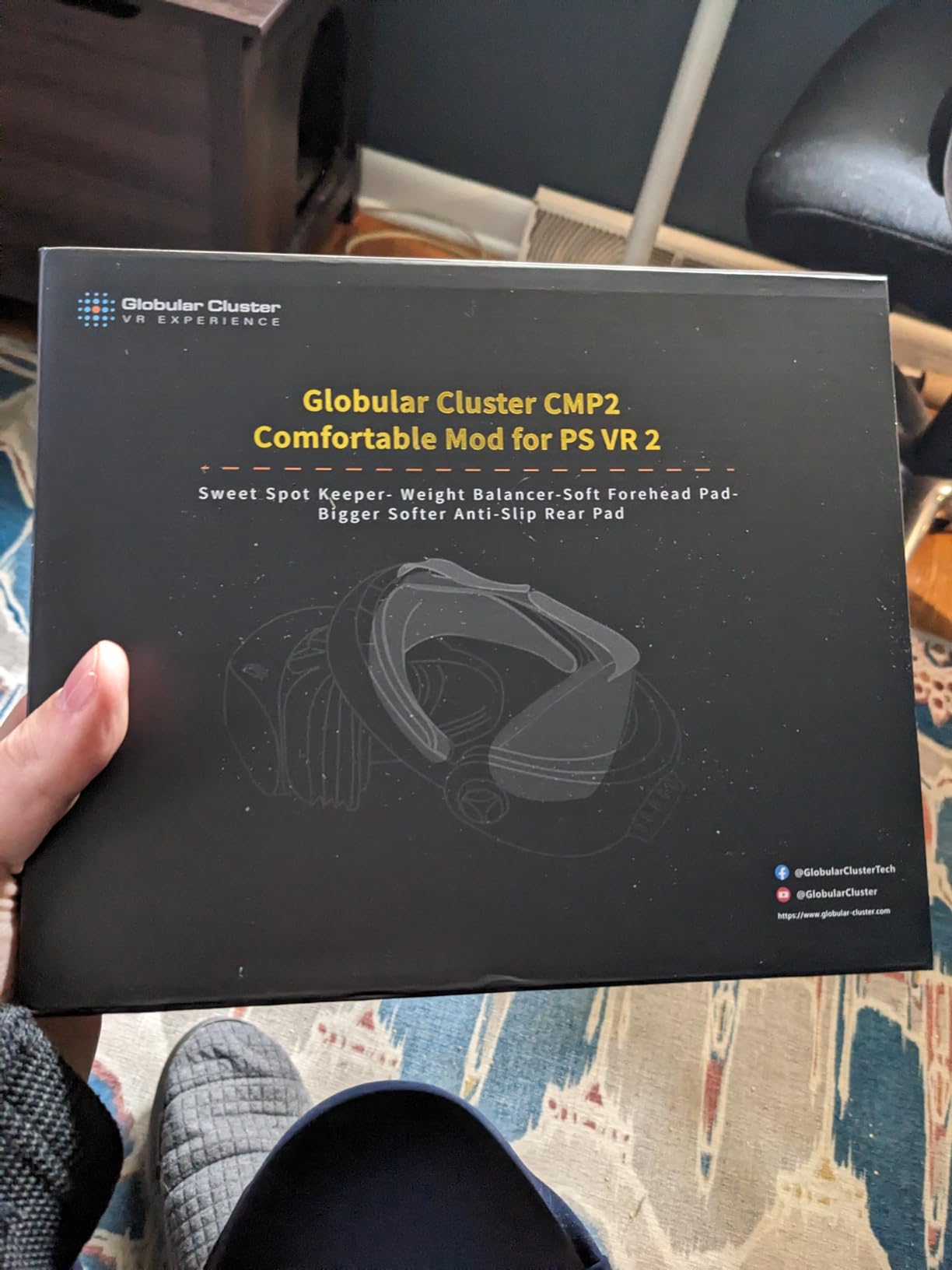 Globular Cluster CMP2 Comfortable Mod for PS VR 2 - Sweet Spot Keeper- Weight Balancer-Soft Forehead Pad-Bigger Softer Anti-Slip Rear Pad - Customer Photo 5
