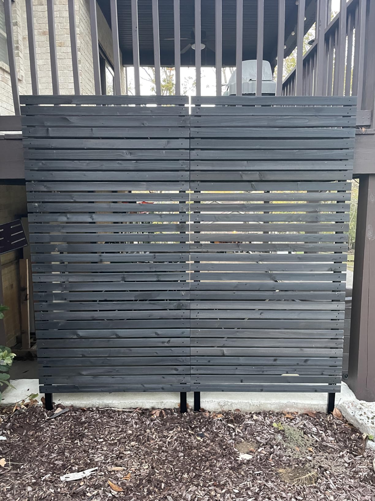 5ft H x 3.2ft W (1 Panel) No Dig Enclo Concord Cedar Wood Privacy Screen, Great to Hide Trash Cans, Decorative Patio Privacy Screen, Outdoor Privacy Fence Panel, Air Conditioner Fence, EC18022 - Customer Photo 2