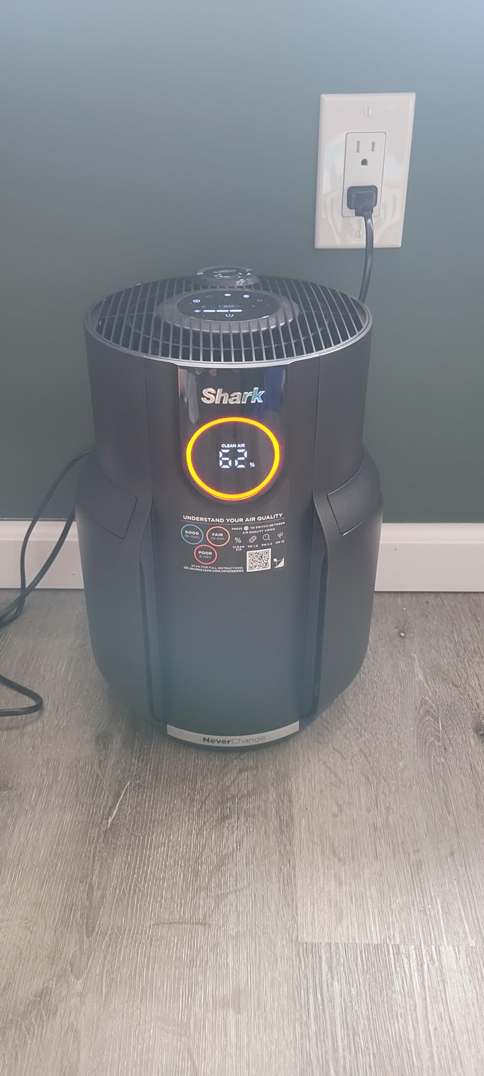 Shark Air Purifier for Home with NeverChange(5-Year) HEPA Air Filter, 1,400 sq. ft. for Powerful Multi-Room Purification, Filters Smoke, Captures 99.98% of Particles & Dust, HP302, White - Customer Photo 1