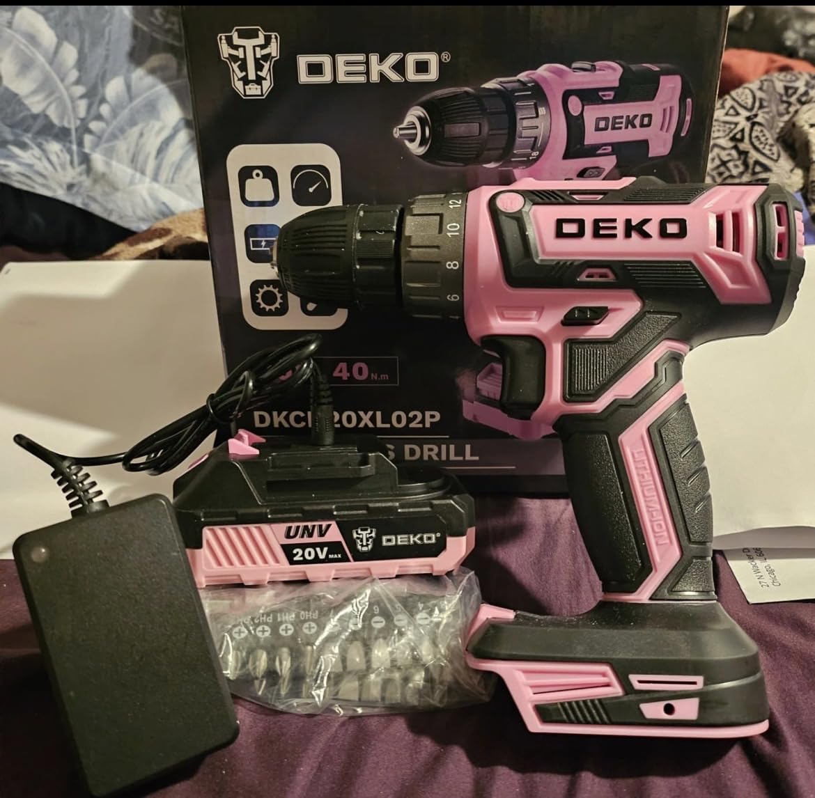 DEKO PRO Cordless Drill 20V Electric Power Drills Set with Battery and Charger - Customer Photo 1