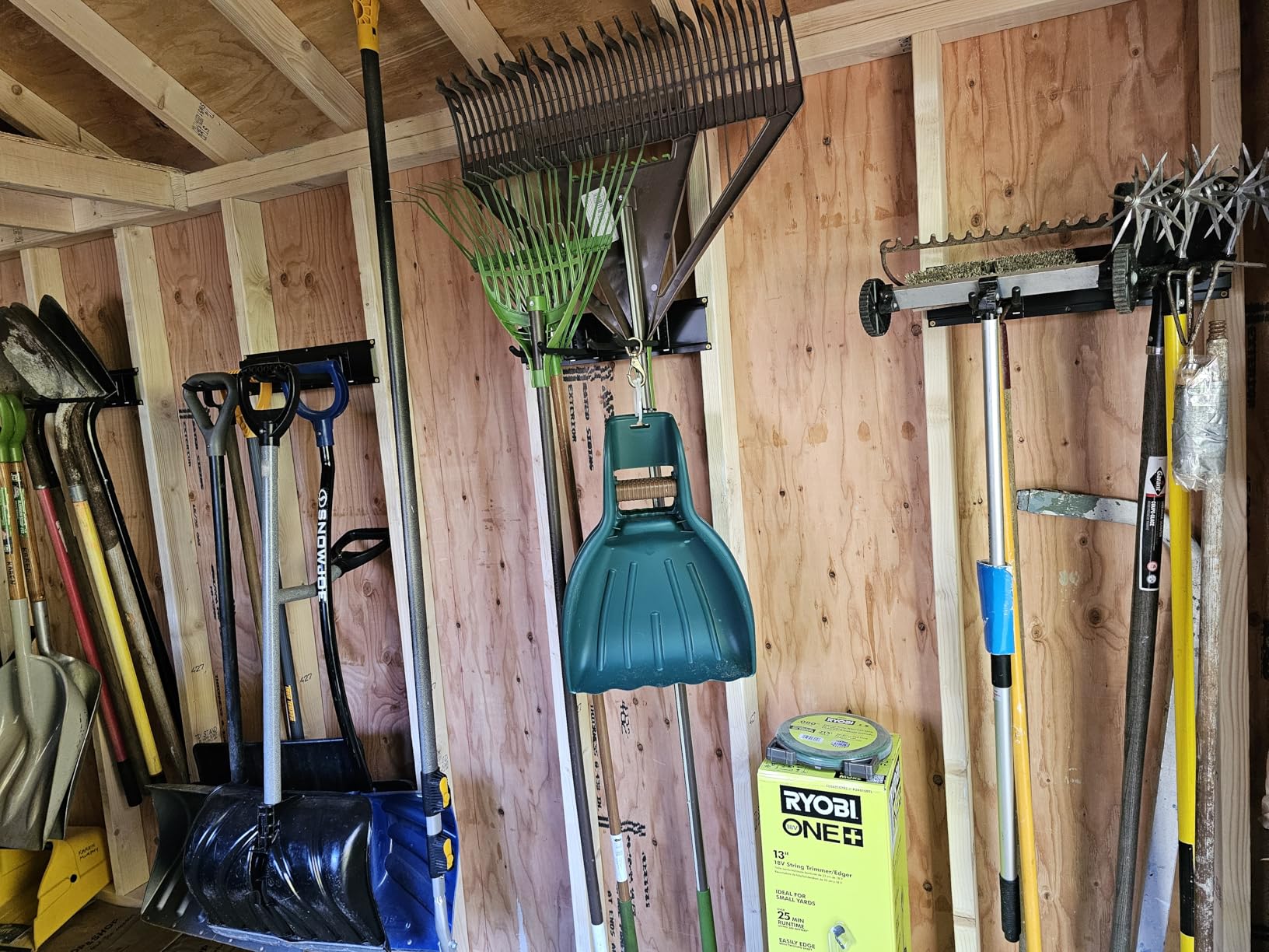 TIDYME Garage Tool Organizer Wall Mount - 48 inches - Sturdy Storage Rack with Adjustable Hooks, Anti-Rust - Easy Installation, 300lbs Capacity - Garden Tool Organizer (03 Racks & 06 Hooks) - Customer Photo 2