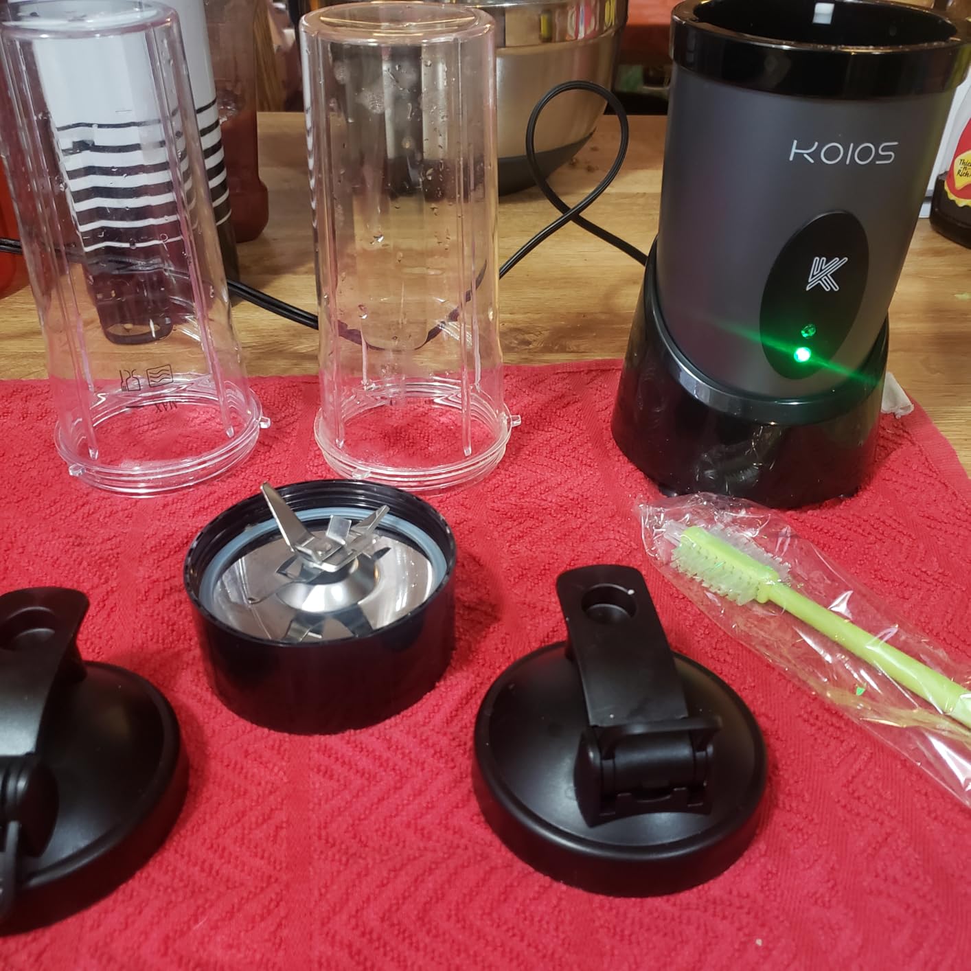 KOIOS Smoothie Blender, 900W Personal Blender for Shakes and Smoothies for Kitchen with 2 No-BPA 22oz Portable Cups, Single Serve Smoothies Maker Mixer for Juices, Nutritious Recipe (Grey Blue) - Customer Photo 2