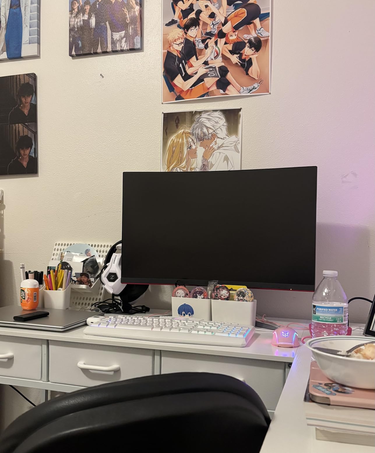 AODK 53 Inch L Shaped Computer Desk with Drawers, Corner Desk with Power Outlets & Reversible Storage Shelves, for Home Office Gaming, White - Customer Photo 2