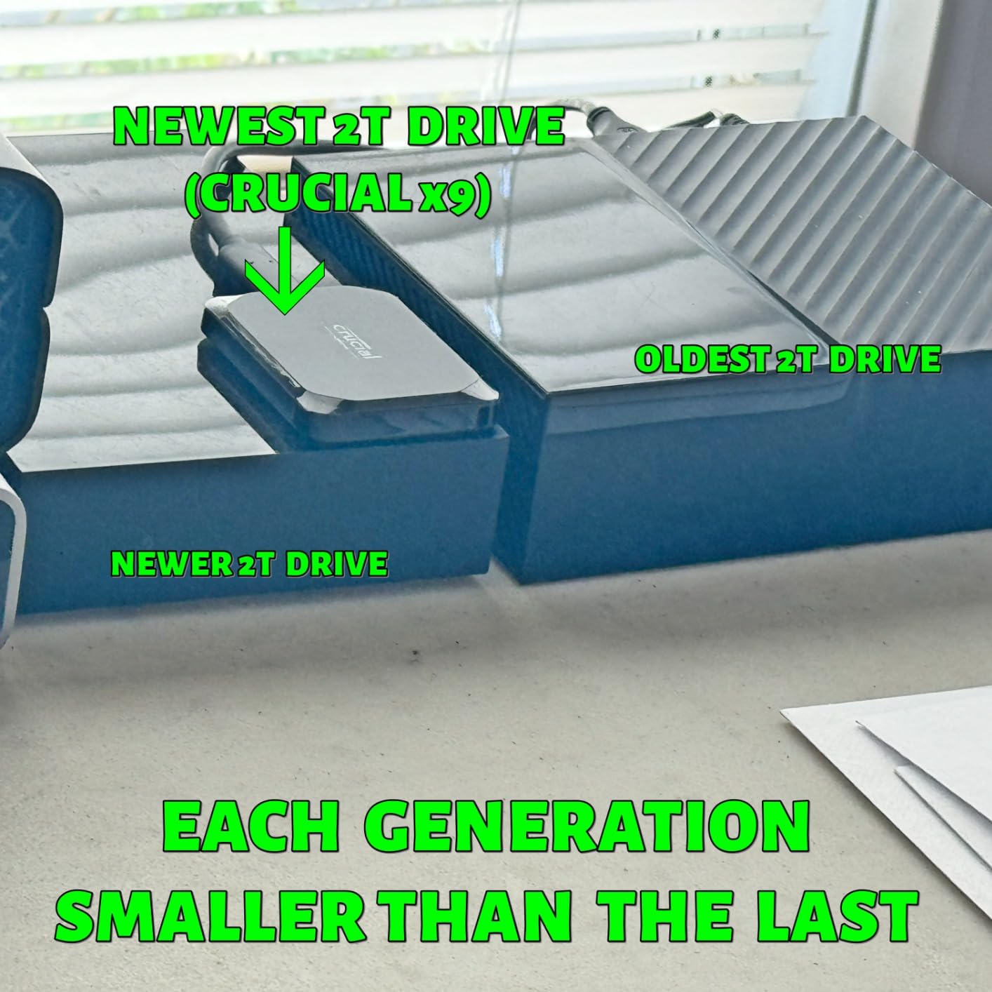 Crucial X9 1TB Portable SSD, Up to 1050MB/s, USB 3.2 USB-C, External Solid State Drive, Compatible with Windows, Mac, & Android, Reliable Storage for Games, Files, & Backups, Black - CT1000X9SSD902 Customer Review Crucial X9 1TB Portable SSD, Up to 1050MB/s, USB 3.2 USB-C, External Solid State Drive, Compatible with Windows, Mac, & Android, Reliable Storage for Games, Files, & Backups, Black - CT1000X9SSD902 - Customer Photo 1