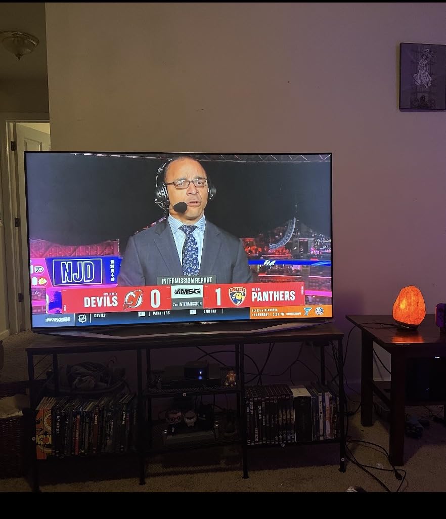 Furologee TV Stand for TVs up to 55 Inch, Entertainment Center with Open Storage Shelves, Media Console Table with Soundbar Shelf for Living Room, Bedroom, Rustic Brown - Customer Photo 1