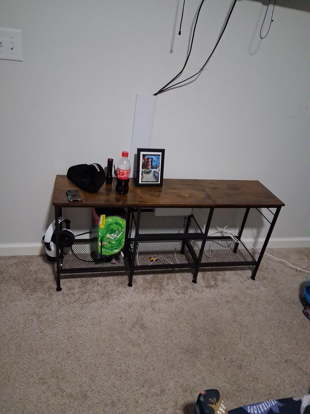 Furologee TV Stand for TVs up to 55 Inch, Entertainment Center with Open Storage Shelves, Media Console Table with Soundbar Shelf for Living Room, Bedroom, Rustic Brown - Customer Photo 1