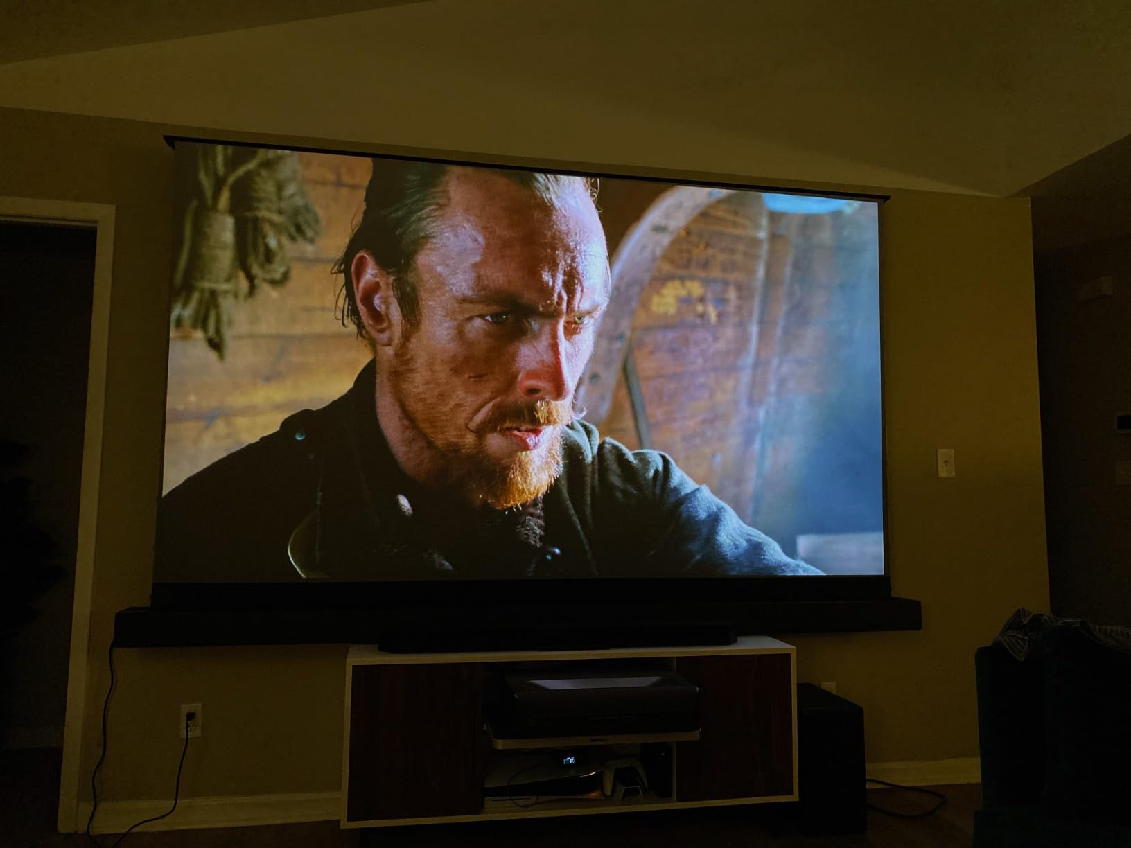 NexiGo Aurora Pro, Ultra Short Throw 4K Tri-Color Laser Projector, 2400 Lumens, Screen Adoption, Dynamic Laser Dimming, Dolby Vision & Atoms, HDR10+, HLG, Active 3D, 60W Speakers, UST TV - Customer Photo 1