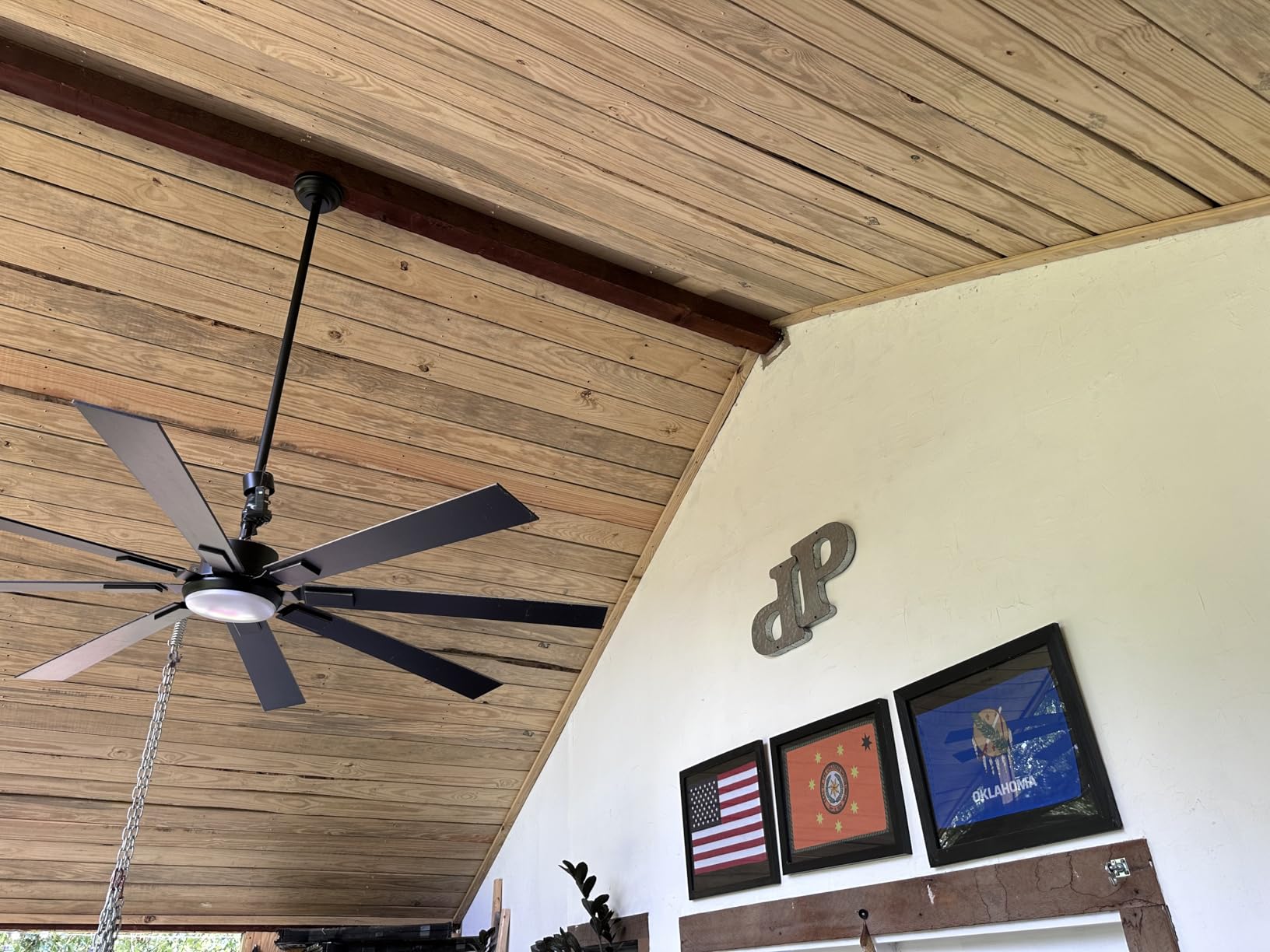 ZMISHIBO 72 inch Large Ceiling Fans with Lights and Remote, Indoor/Outdoor Black Modern Ceiling Fan for Kitchen Living Room Patio, 6 Speed Reversible Quiet DC Motor, 3 CCT, Dual Finish 8 Blades - Customer Photo 1