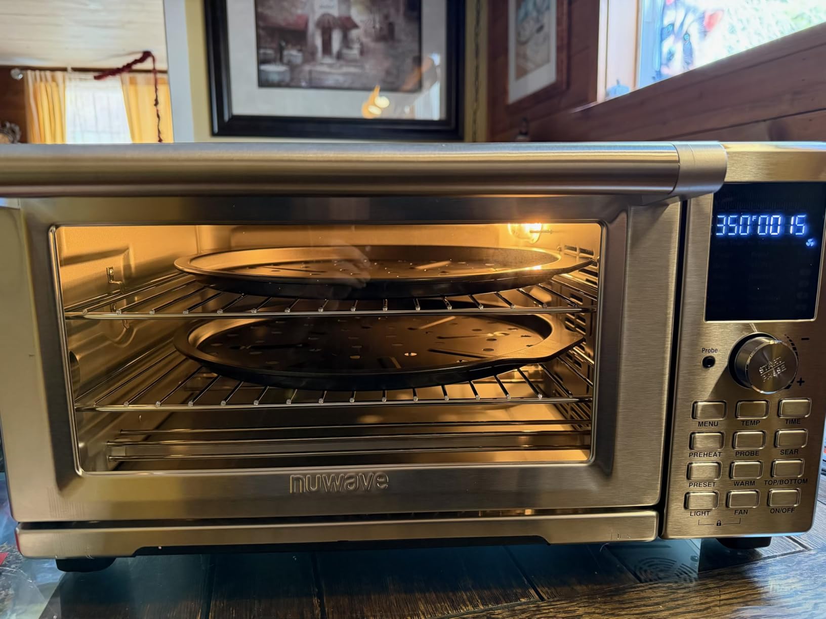 Nuwave Bravo XL Pro Air Fryer Toaster Oven, Improved 100% Super Convection, Quicker & Crispier Results, 100 Presets, Multi-Layer Even Cooking, 50-500F, Smart Probe, PFAS Free, 30QT, Stainless Steel Customer Review Nuwave Bravo XL Pro Air Fryer Toaster Oven, Improved 100% Super Convection, Quicker & Crispier Results, 100 Presets, Multi-Layer Even Cooking, 50-500F, Smart Probe, PFAS Free, 30QT, Stainless Steel - Customer Photo 1
