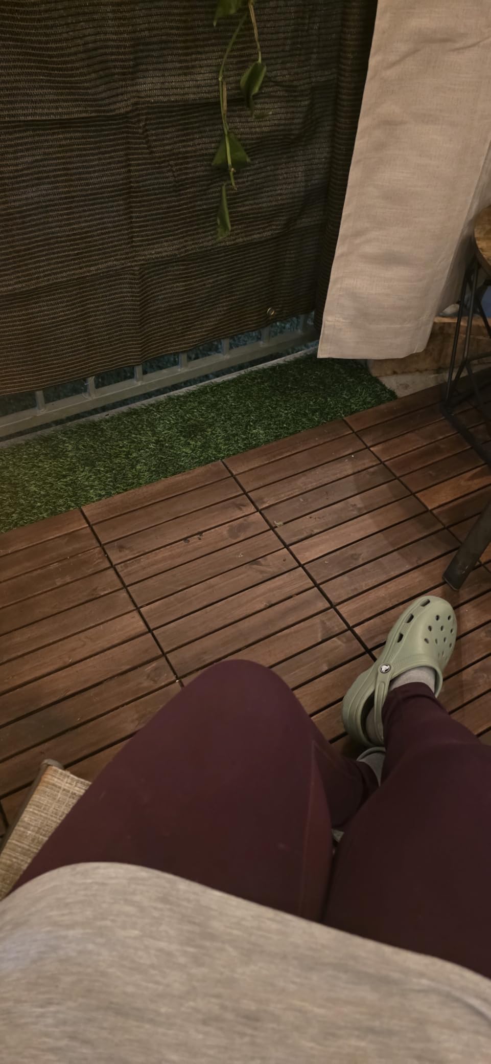 10 Pcs Deck Tiles, Patio Flooring - Outdoor Waterproof Acacia Wood Tiles for All Weather Use - Balcony, Backyard, Indoor & Outdoor (Golden Teak Crossed Pattern, 10 Square Ft) customer photo 1