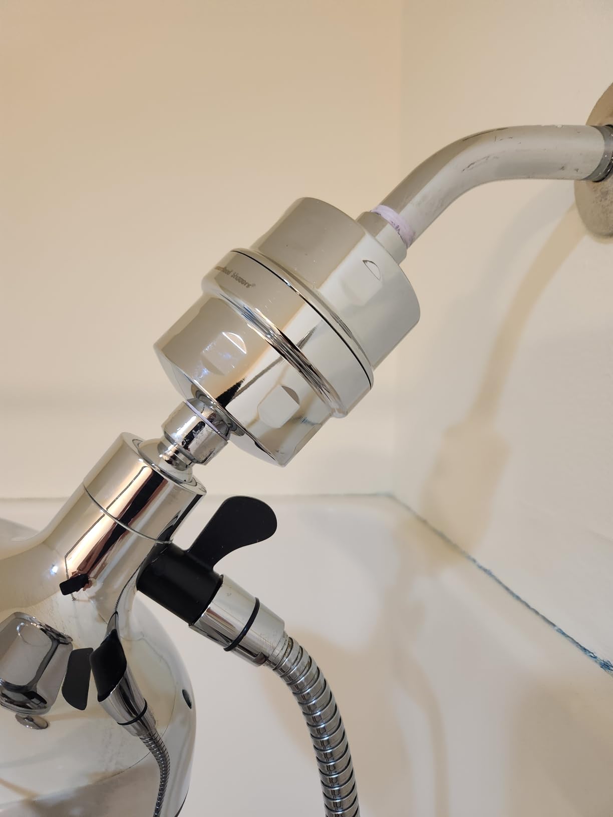 HammerHead Showers Solid Metal Shower Head Filter – KDF 55 Shower Filter, High Pressure Universal Shower Filters to Remove Toxic Chemicals – Removes Chlorine and Heavy Metals – Chrome - Customer Photo 2