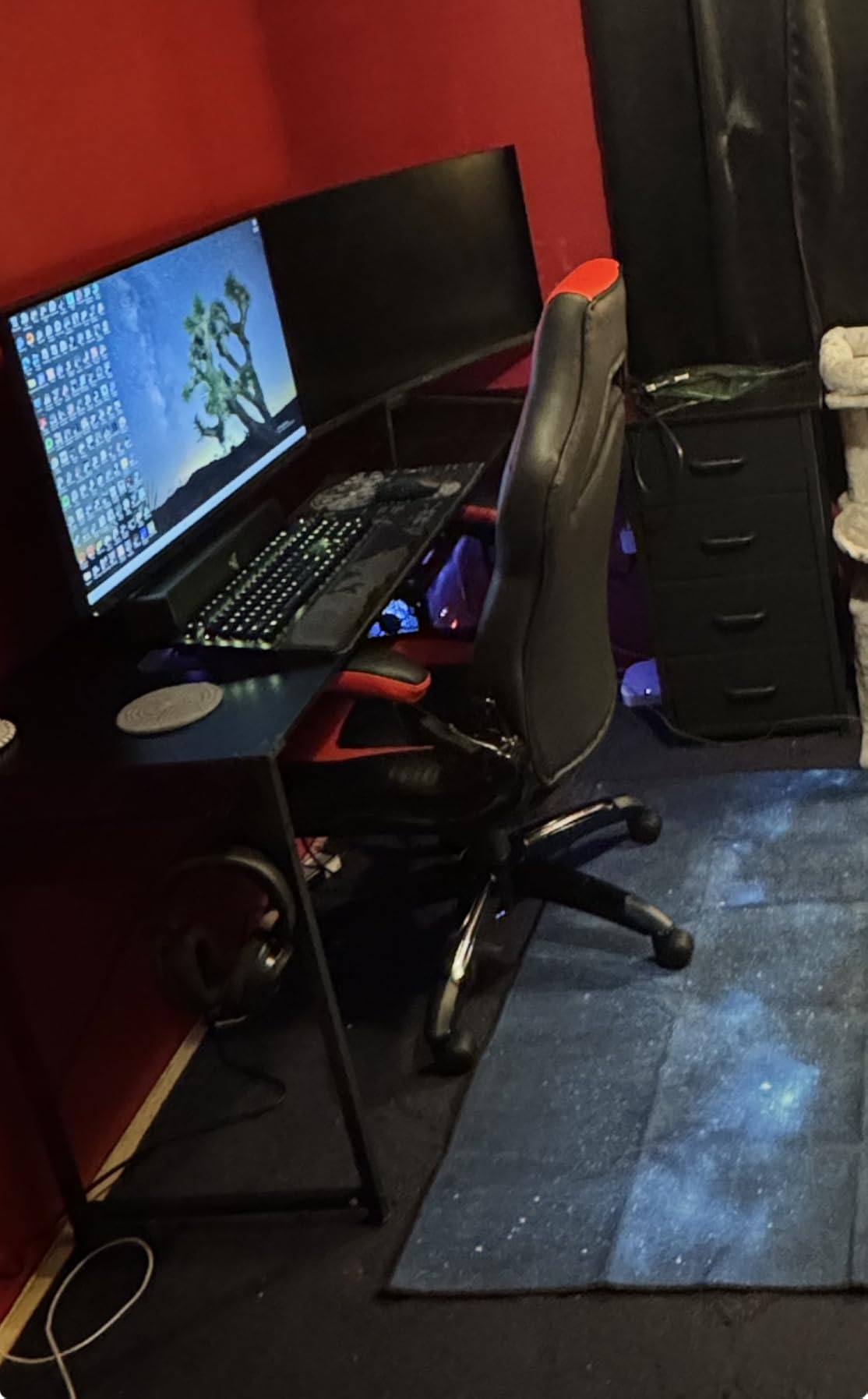 AODK L Shaped Gaming Desk with 4 Drawers, 61