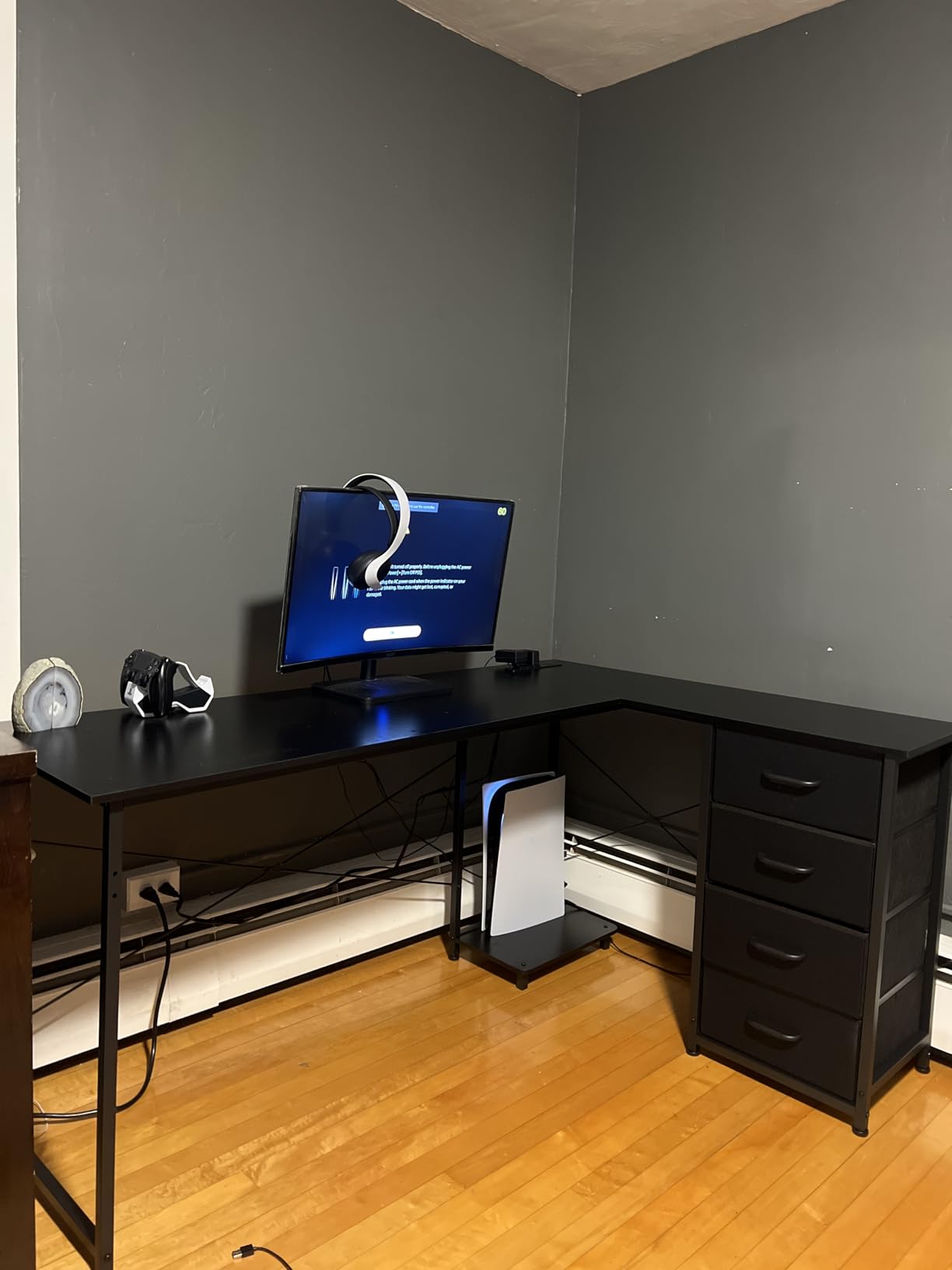 AODK L Shaped Gaming Desk with 4 Drawers, 61