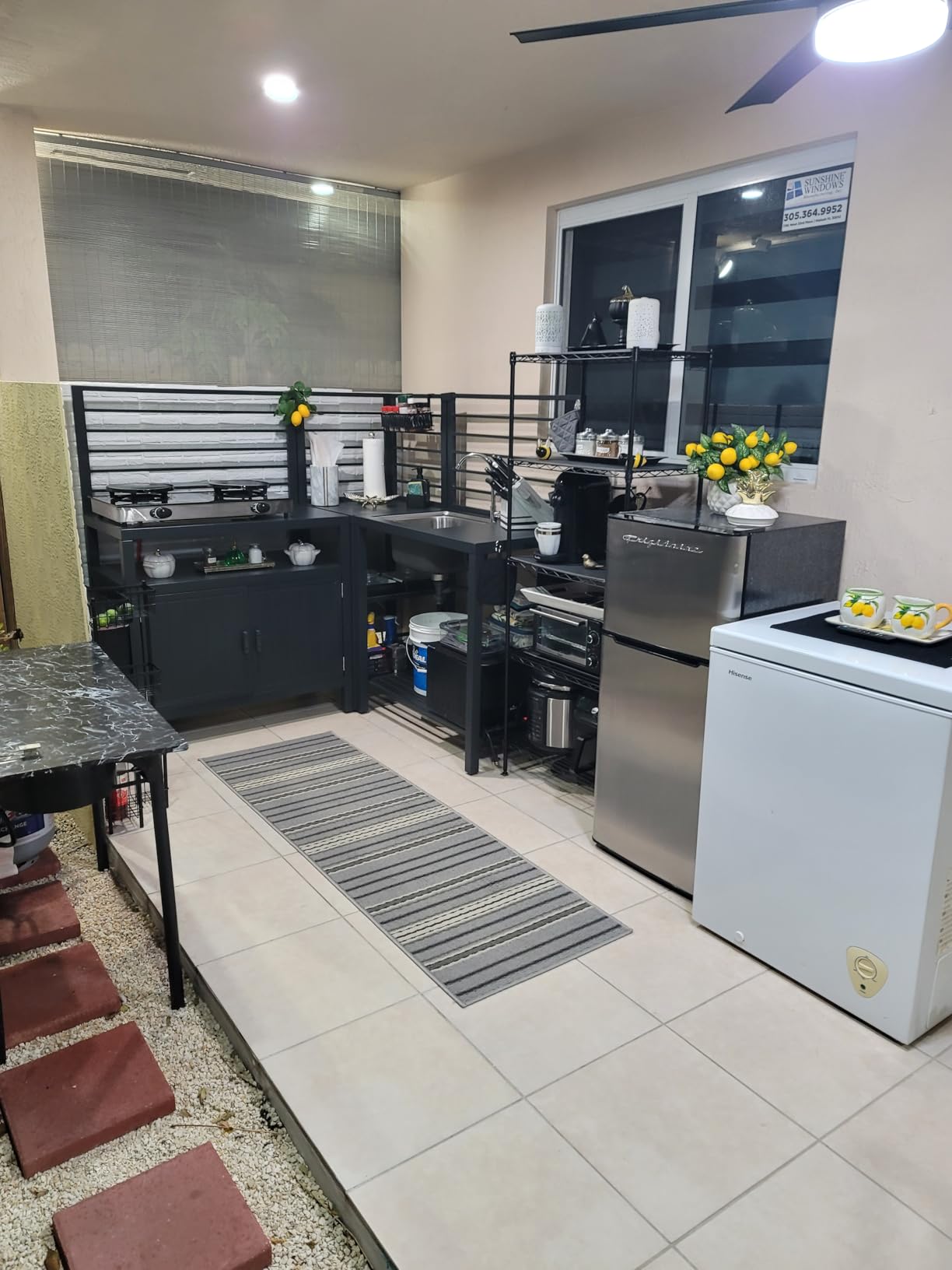 Domi Outdoor Kitchen Island, 5-Piece Modular Kitchens Counter with Whole Aluminum Finish & Shelf & Wall Hanging & Countertop & Sink & Storage Box & Cover, Kitchen Series for Deck Patio, Dark Gray - Customer Photo 1