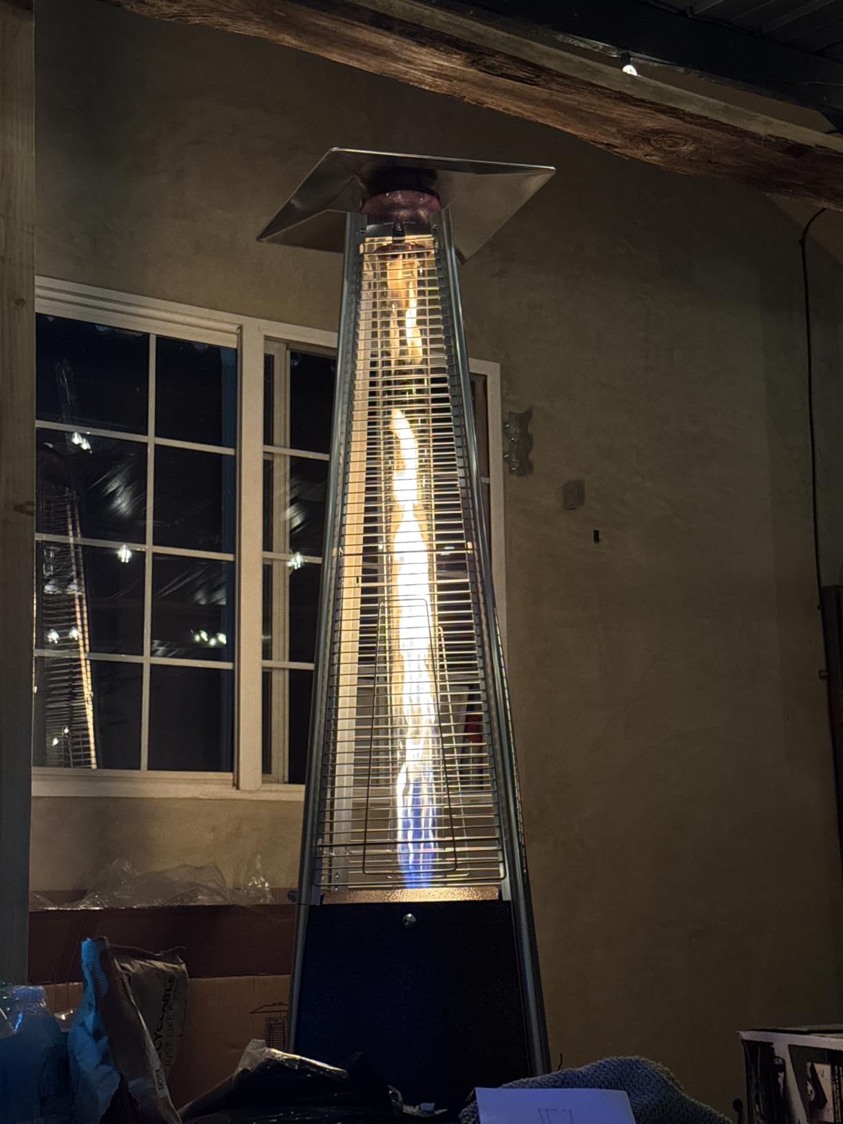 FOOWIN Patio Heater,48,000 BTU Outdoor Heater with Wheels,Propane Patio Heater w/Waterproof Cover & Gloves,Quartz Glass Tube Pyramid Outdoor Heater for Party,Backyard,Garden,Bronze Customer Review FOOWIN Patio Heater,48,000 BTU Outdoor Heater with Wheels,Propane Patio Heater w/Waterproof Cover & Gloves,Quartz Glass Tube Pyramid Outdoor Heater for Party,Backyard,Garden,Bronze - Customer Photo 1