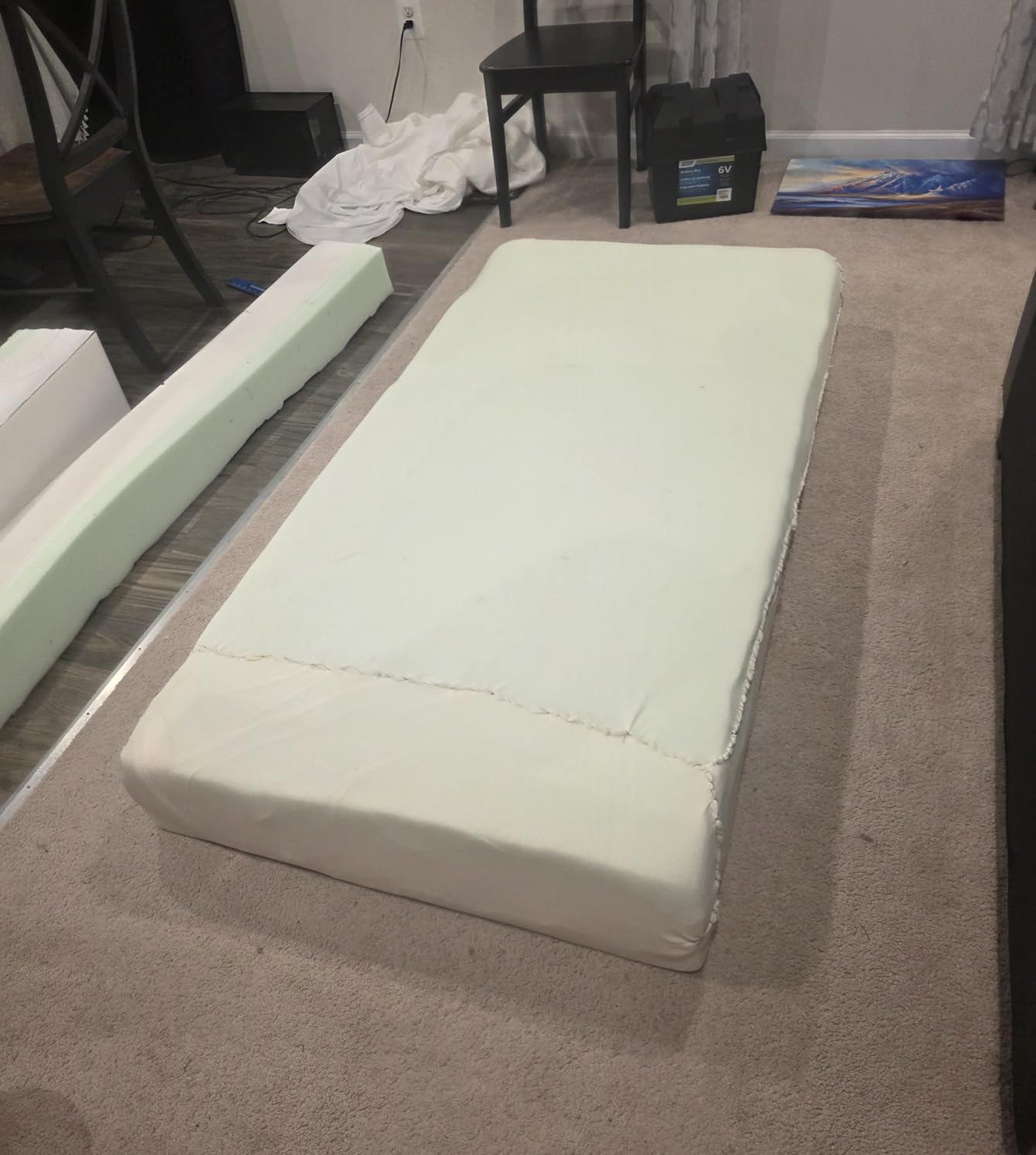 FDW | 8 Inch Twin XL Mattress | Medium Firm | Gel Memory Foam Mattress | White | Bed in a Box, CertiPUR-US Certified | Pressure Relief, Cooling Ventilated Foam | Washable Removable Cover - Customer Photo 2