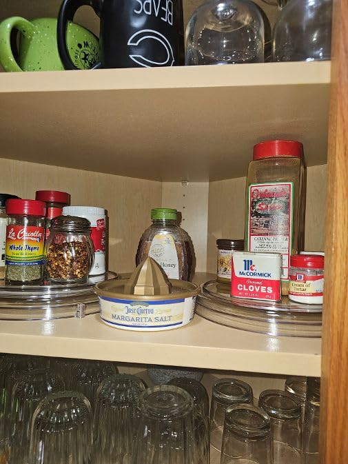 LAMU 3 Pack Lazy Susan Organizer Turntable for Cabinet, Pantry Organizers and Storage, Rotating Condiment Organizer for Kitchen, Table Top, Fridge, Countertop, Spice Organization, 9.25'' 10.6'' 12'' - Customer Photo 2