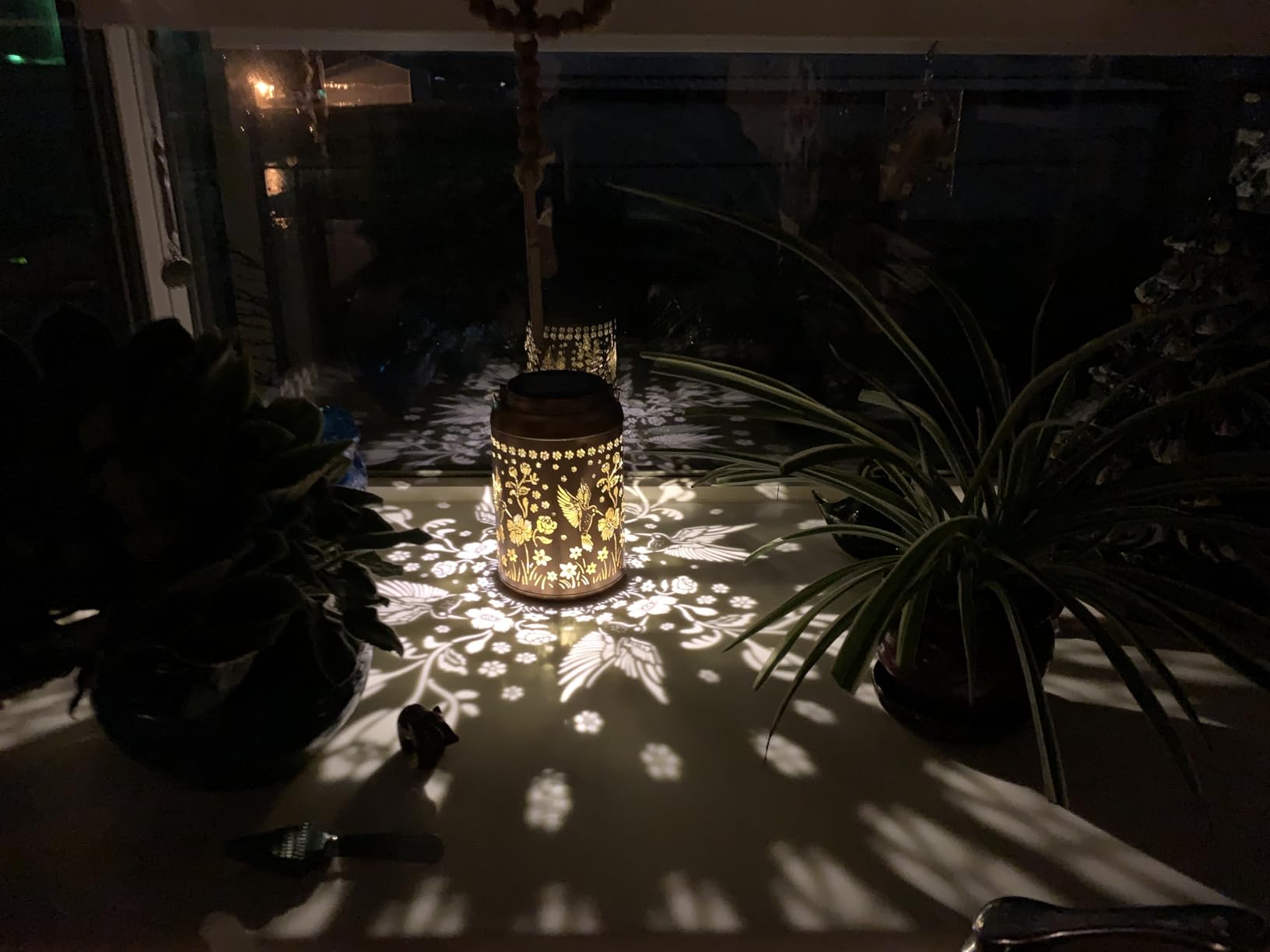 Solar Lanterns Outdoor Waterproof Hummingbird Garden Decor Gifts for Women Mom Grandma Hanging Solar Lights Metal Solar Decoration Outside for Yard, Patio, Backyard, Porch - Customer Photo 2